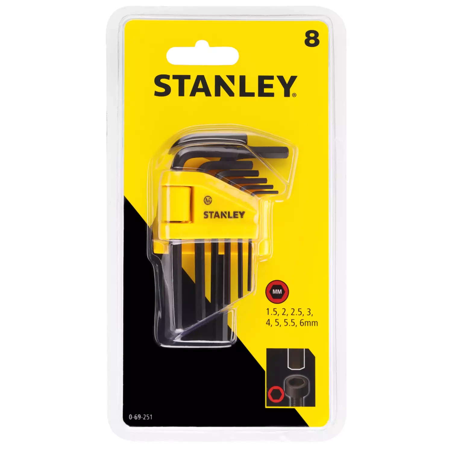 Stanley 0-69-251 8-Delig Stiftsleutelset - 1,5-6mm-image