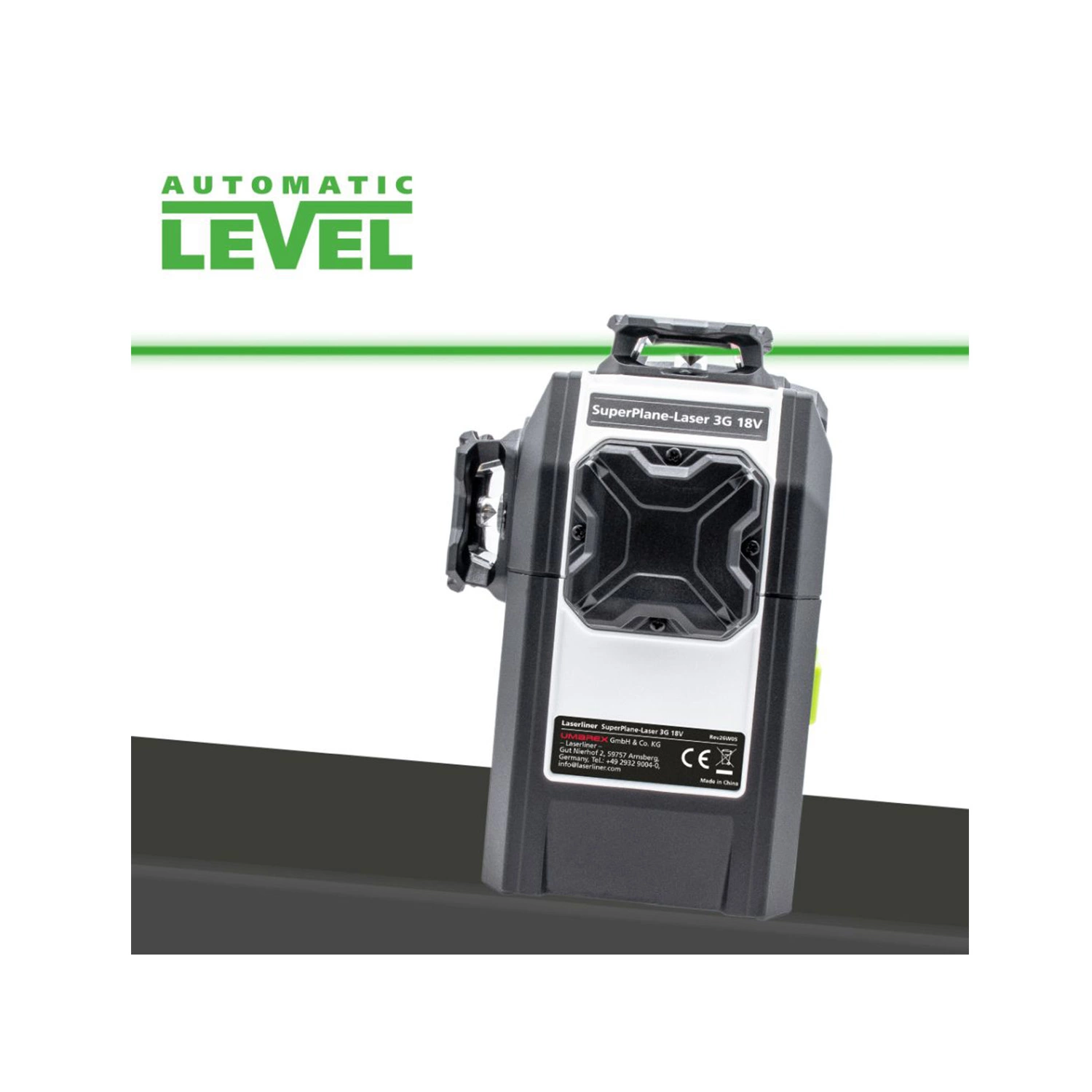 Laserliner SuperPlane-Laser 3G Multi-18V Kruislijnlaser incl. statief in tas - 3 lijnen - groen - 30m-image