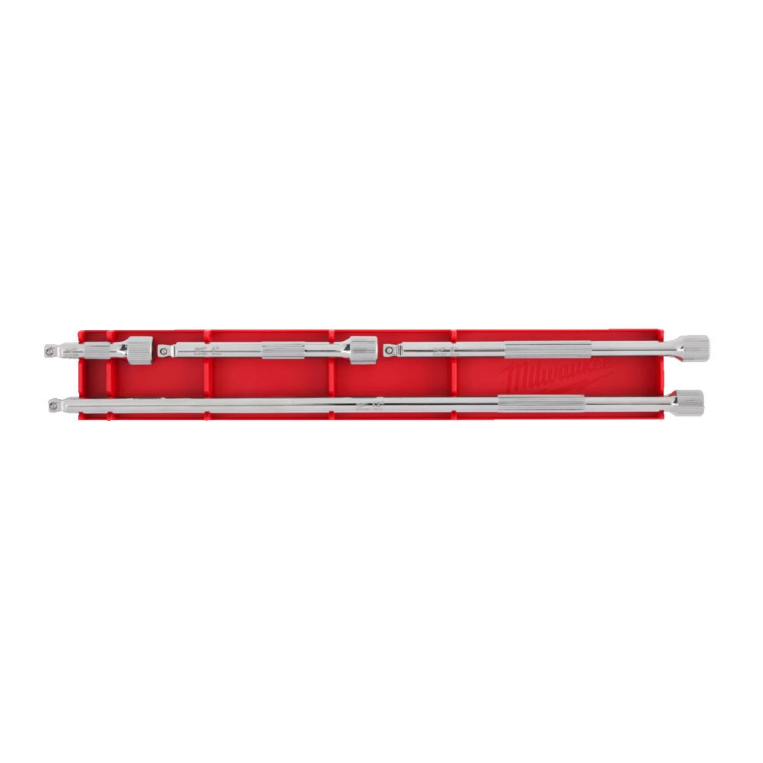 Milwaukee 4932480641 Douille à embout - Jeu de rallonges 3/8 » 4 pièces avec tête sphérique (76mm, 152mm, 254mm, 305mm)-image