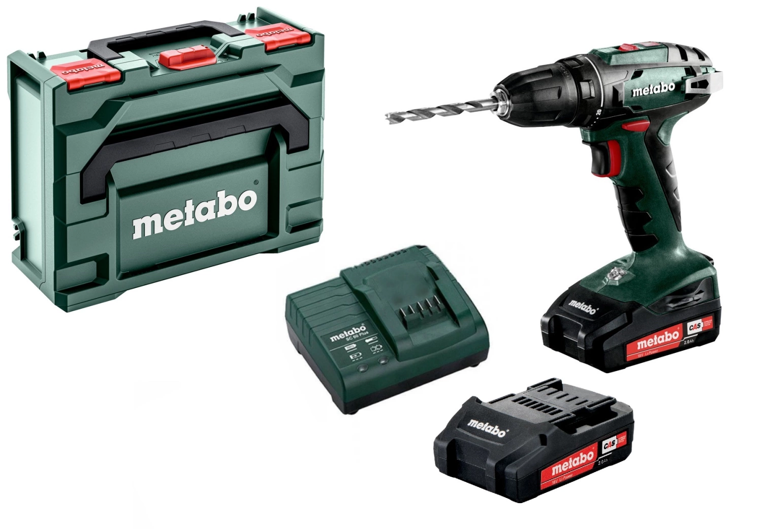 Metabo BS 18 18V Li-Ion accu boor-/schroefmachine set (2x 2.0Ah Li-POWER accu) in metaBOX-image