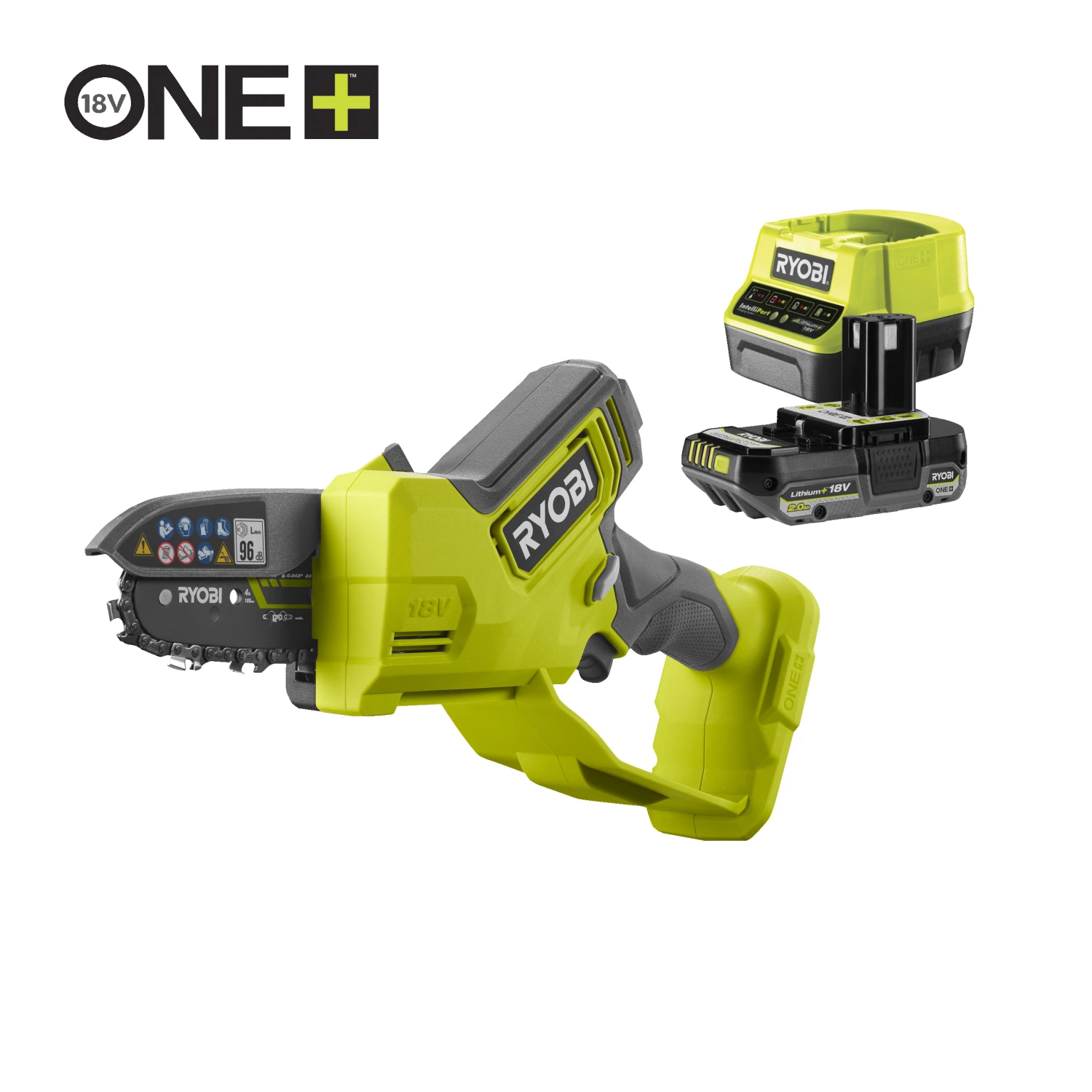 Ryobi RY18PSX10A-120 One+ 18V Brushless Li-ion Accu Snoeizaag set 2.0Ah - 10cm-image