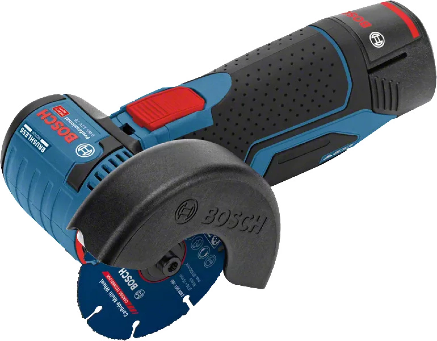 Bosch GWS 12V-76 12V Li-Ion accu haakse slijper set (2x 2.0Ah accu) in tas - 76mm - koolborstelloos-image
