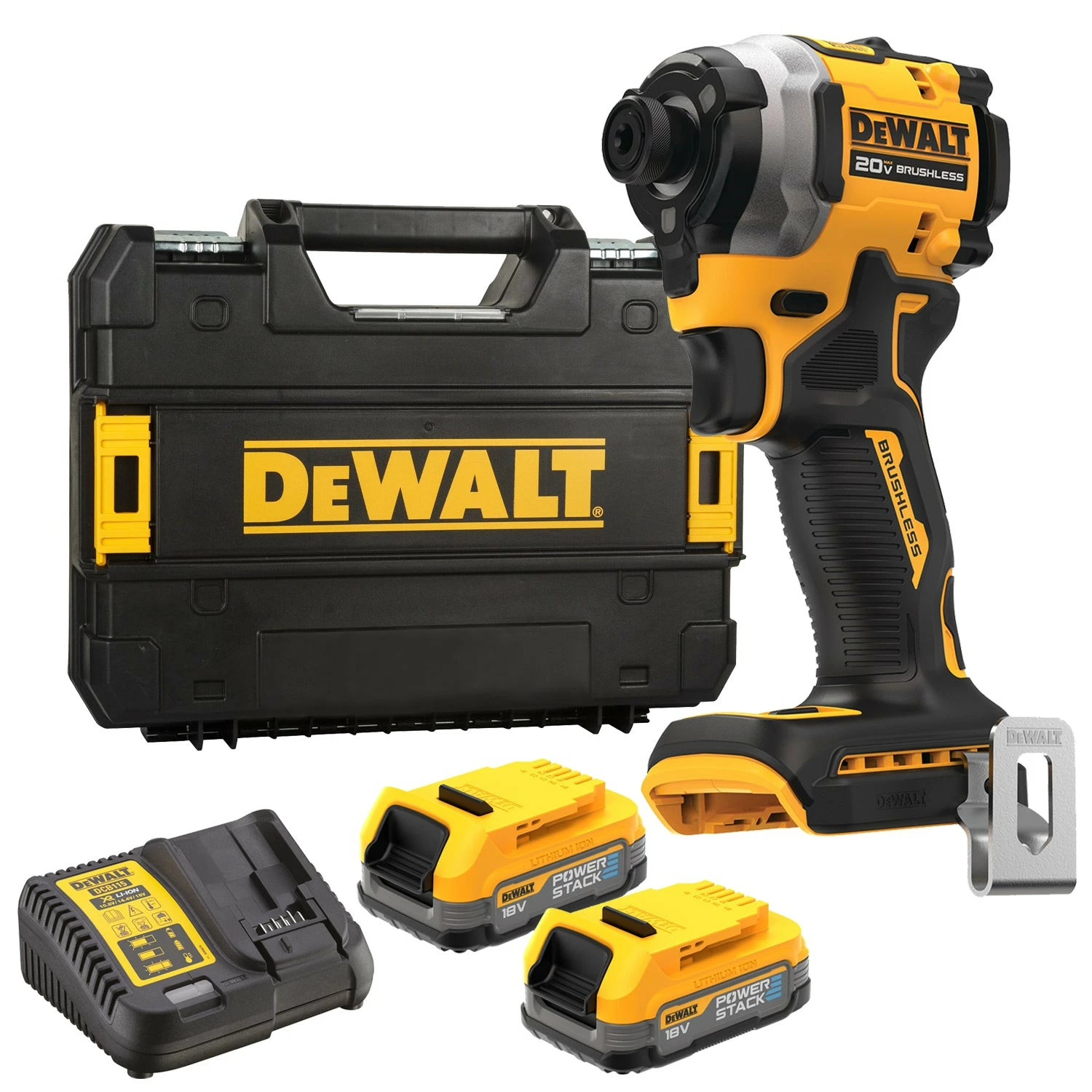 DeWALT DCF850E2T 18V Li-ion XR Accu Impact Visseuse à choc sans fil (2x batterie Powerstack) dans une valise TSTAK-image