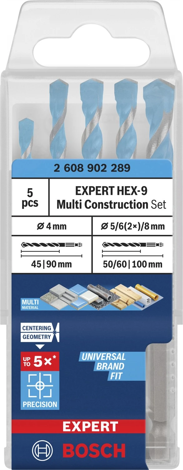 Bosch EXPERT 2608902289 5-delige HEX-9 MultiConstruction borenset - 4/5/6/6/8mm