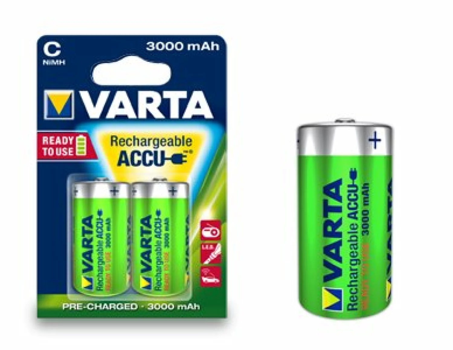 Varta Pile réchargeable - C - 1.2V - BR2 (2pcs)-image