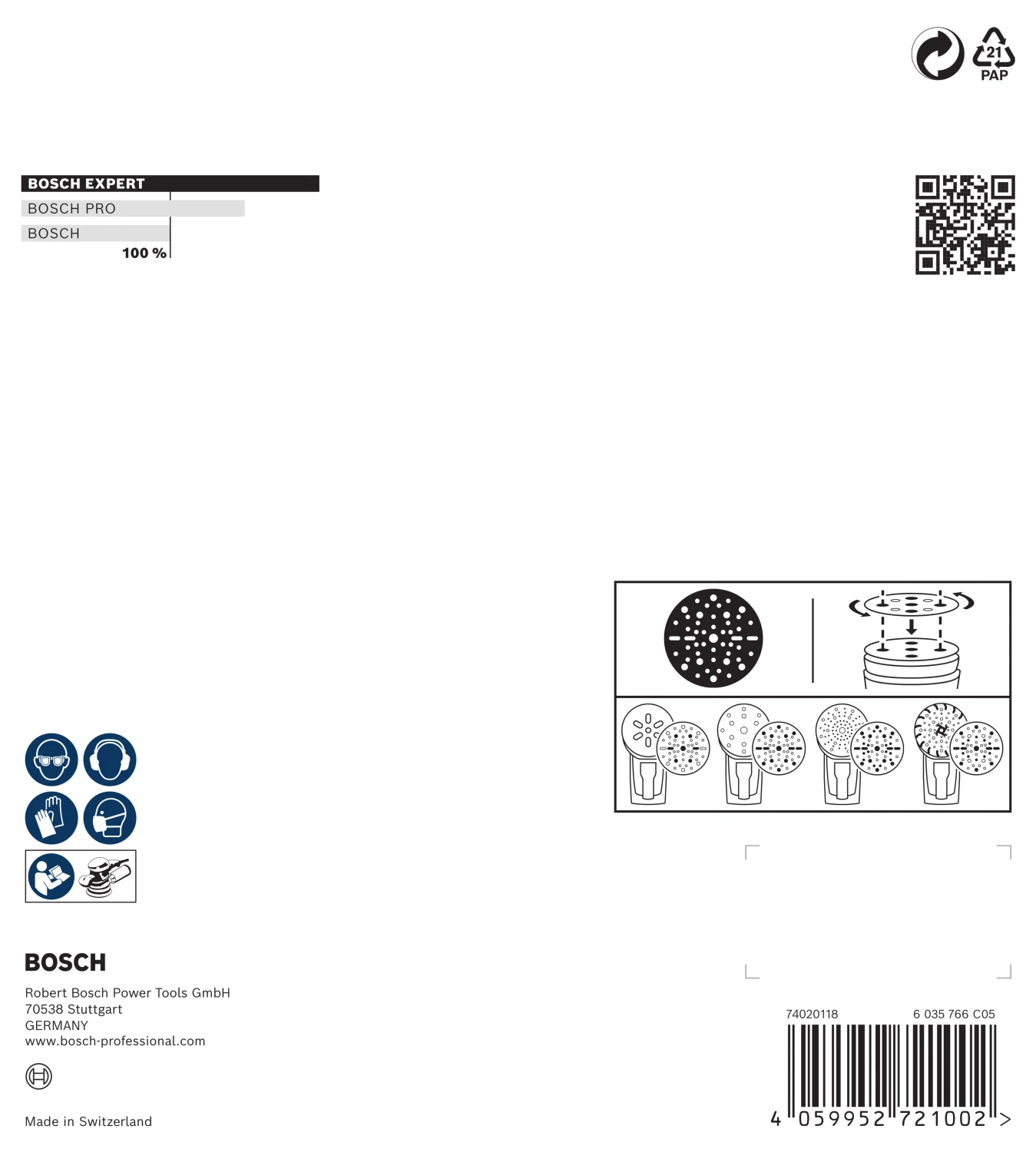 Bosch 2608902447 Disque abrasif EXPERT O780 avec support film - 150 mm - K400 (6 pièces)-image