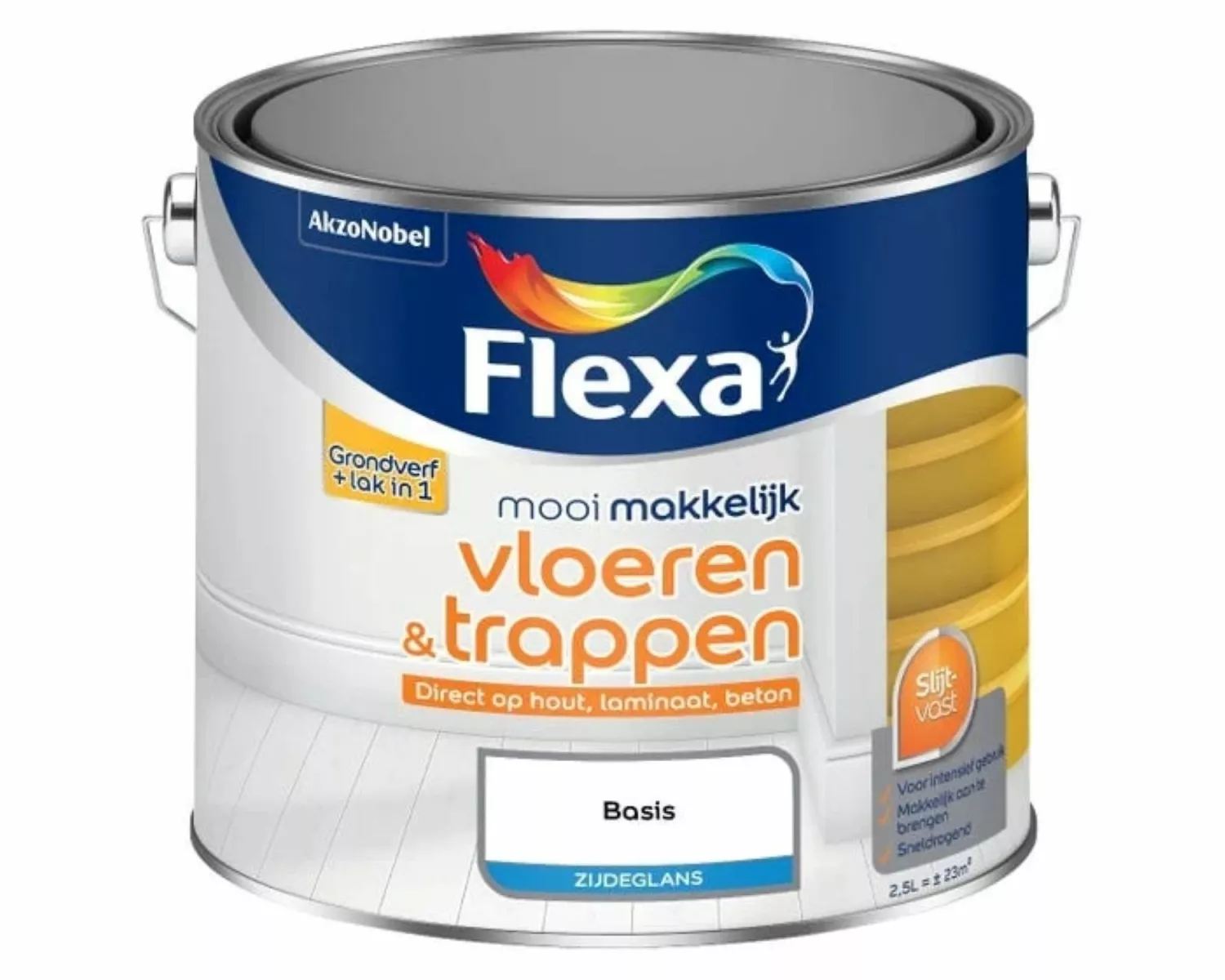 Flexa Mooi Makkelijk Vloeren & Trappen Zijdeglans - gebroken wit - 0,75L-image