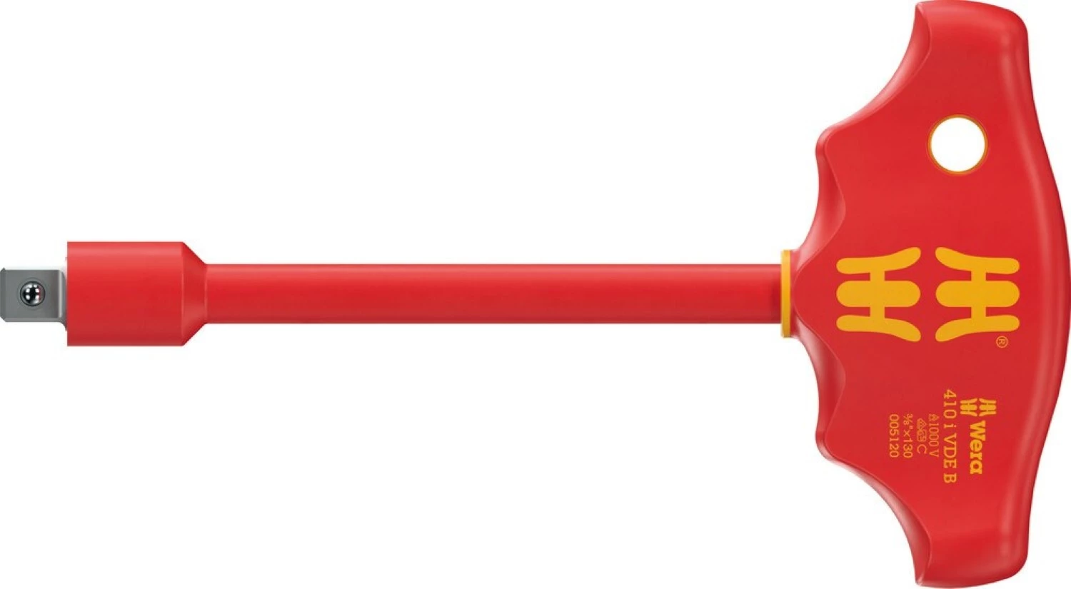 Wera 05005120001 410 i VDE B VDE Geïsoleerde Adapterschroevendraaier met T-greep - 3/8"-image
