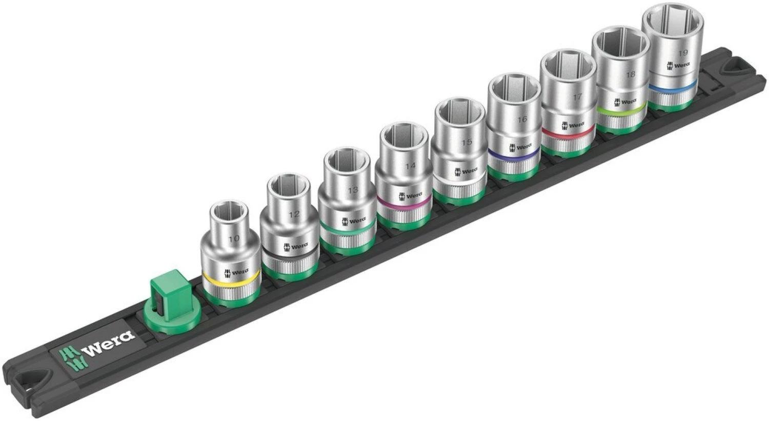 Wera 05005460001 Barrette magnétique à douilles 9 pièces C 4 jeu de douilles Zyklop avec support - 1/2 »-image