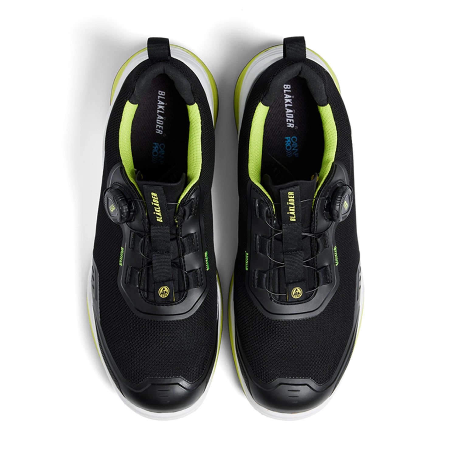 Blåkläder 2486 STRIKER Chaussure de sécurité - Basse - S3S ESD - Taille 43 - Noir/Vert citron-image