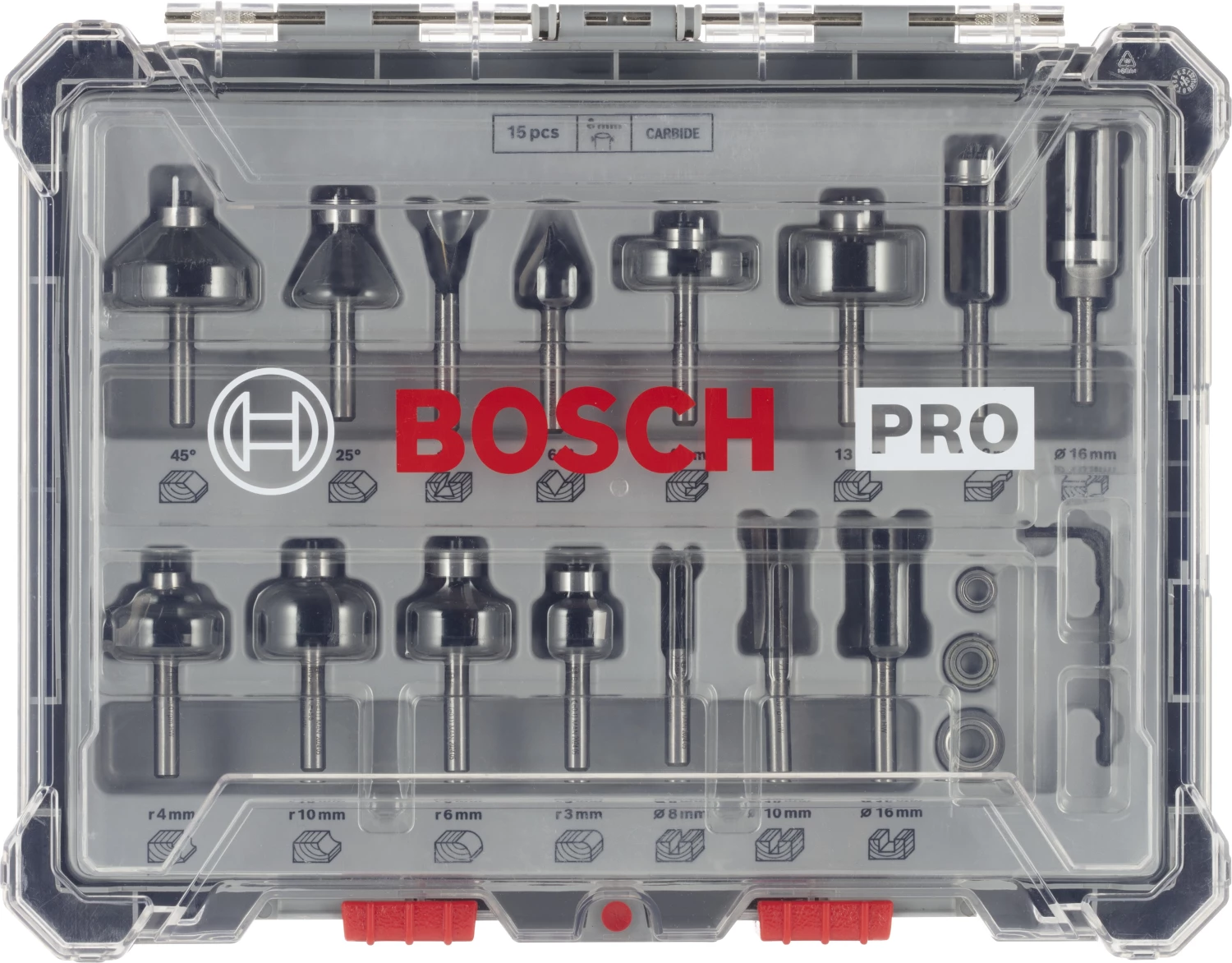 Bosch 2607017471 - Set 15 pièces fraises mix 6mm-image