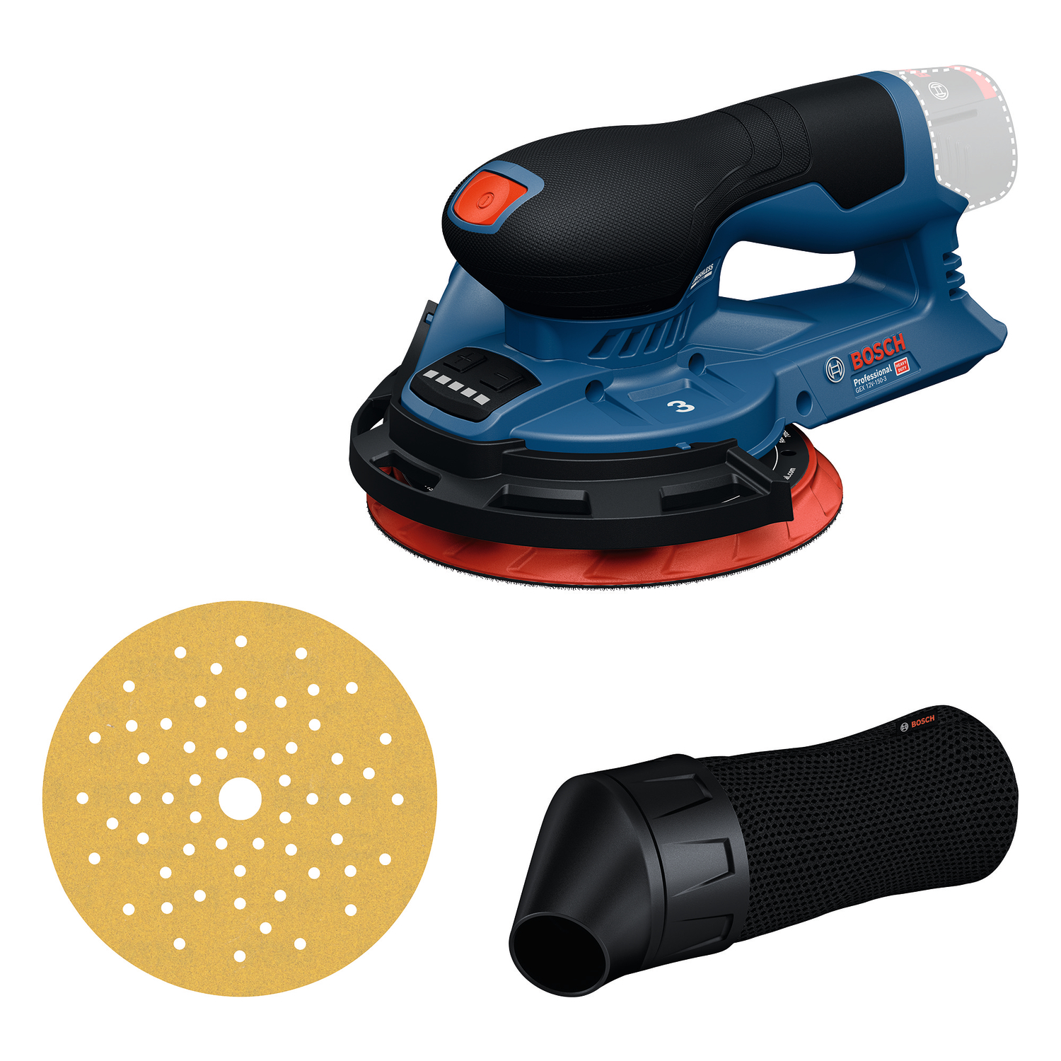 Bosch GEX 12V-150-3 12V accu Excenterschuurmachine body - 150mm-image