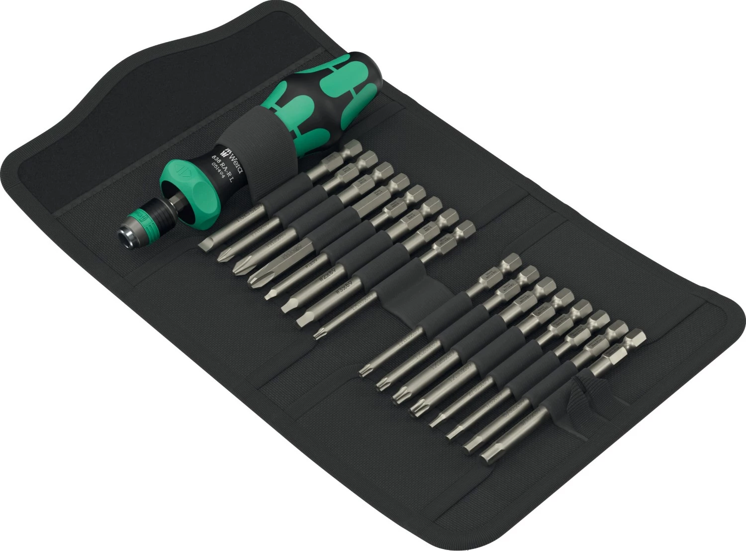 Wera 05051531001 17 pièces Kraftform Kompakt 60 RA-R Imperial 1 Jeu de tournevis dans un étui - avec fonction cliquet-image