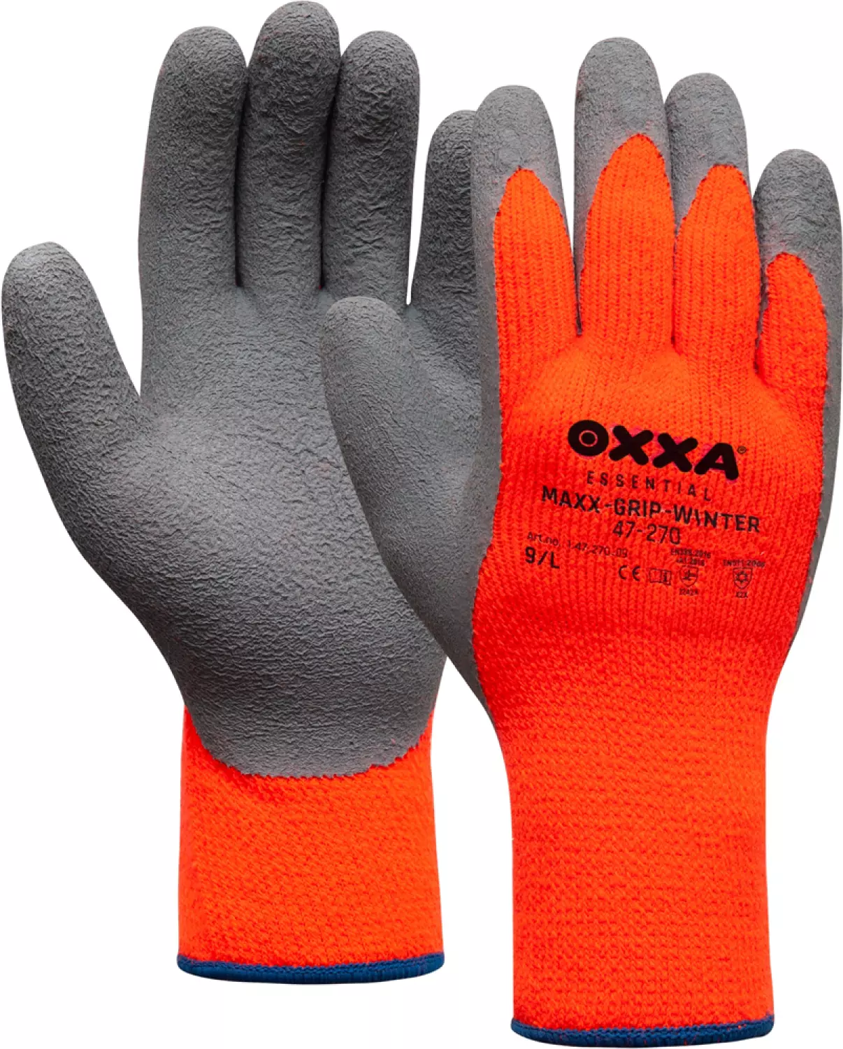 Oxxa 47-270 Gants de travail Maxx-Grip-Hiver - Gris/Orange - 9/L-image