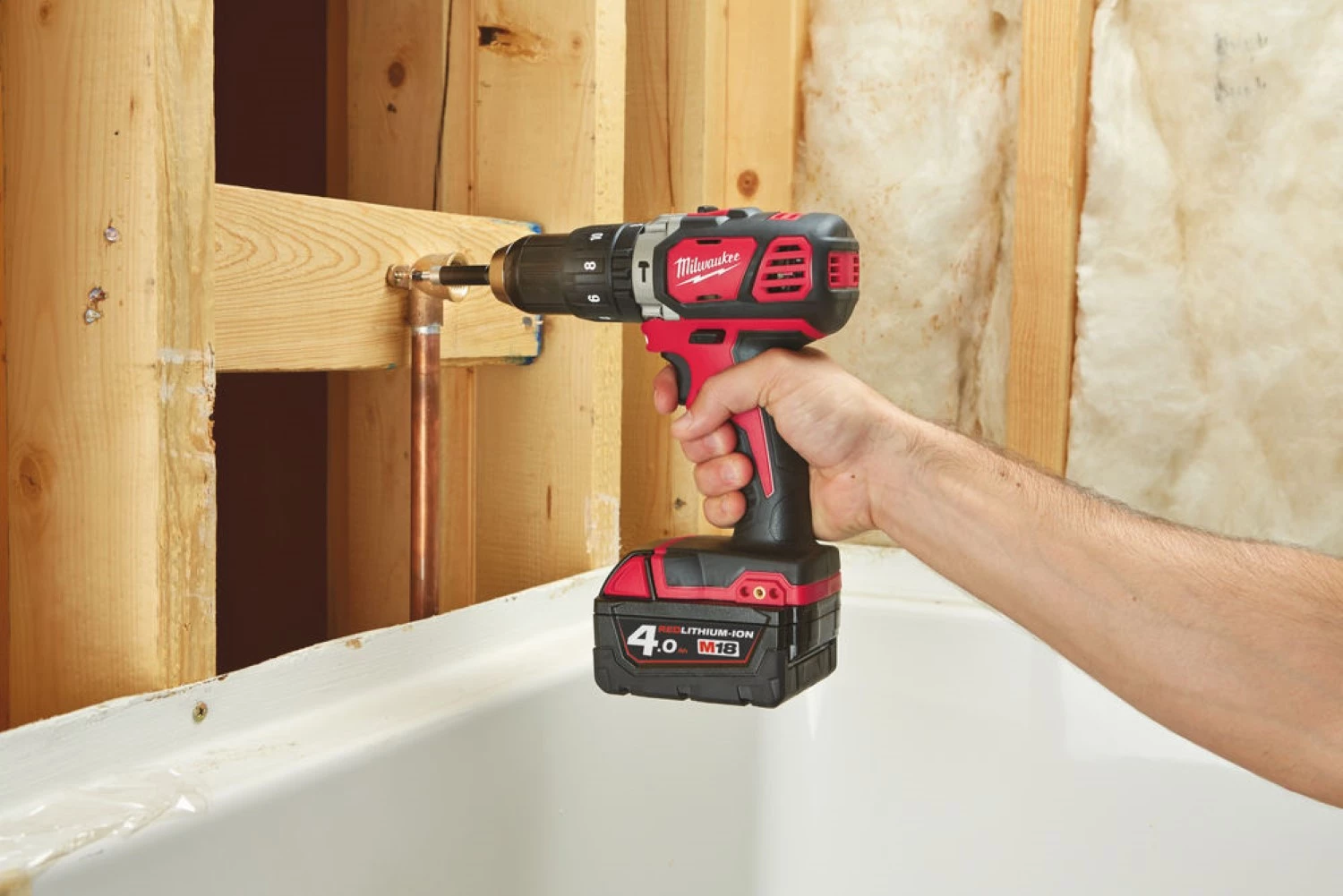 Milwaukee M18 BPD-402C 18V Li-Ion accu klopboor- /schroefmachine set (2x 4.0Ah accu) in koffer-image