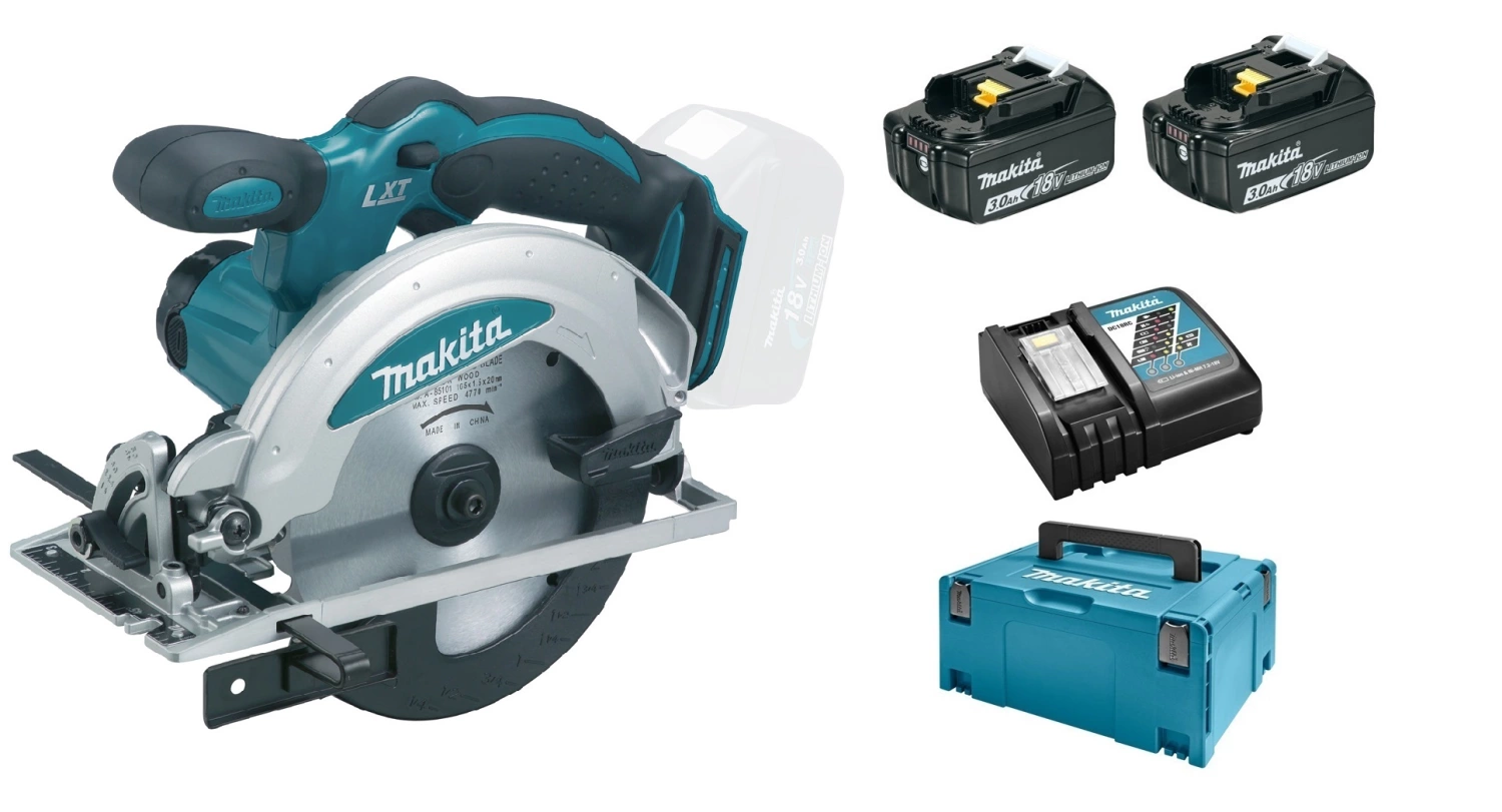 Makita DSS610RFJ Scie circulaire à batteries 18V Li-Ion set (2x batterie 3.0Ah) dans MAKPAC - 165mm-image