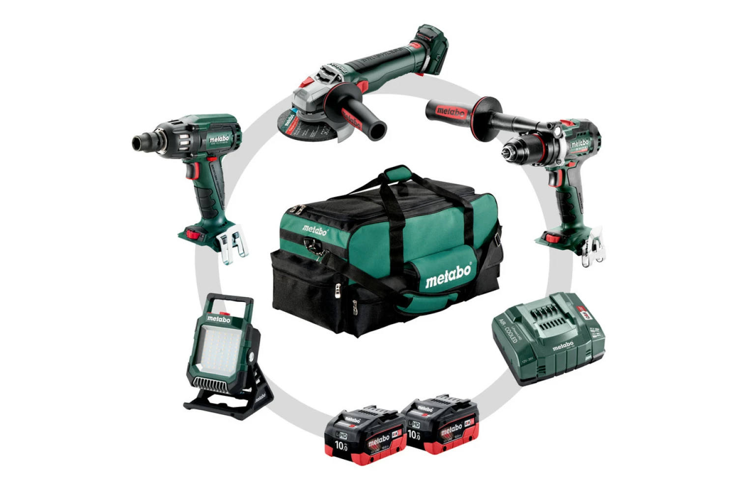 Ensemble de combo Metabo 4.3.2 combistion de batterie LIHD 18V dans le sac (2x 10,0h)-image