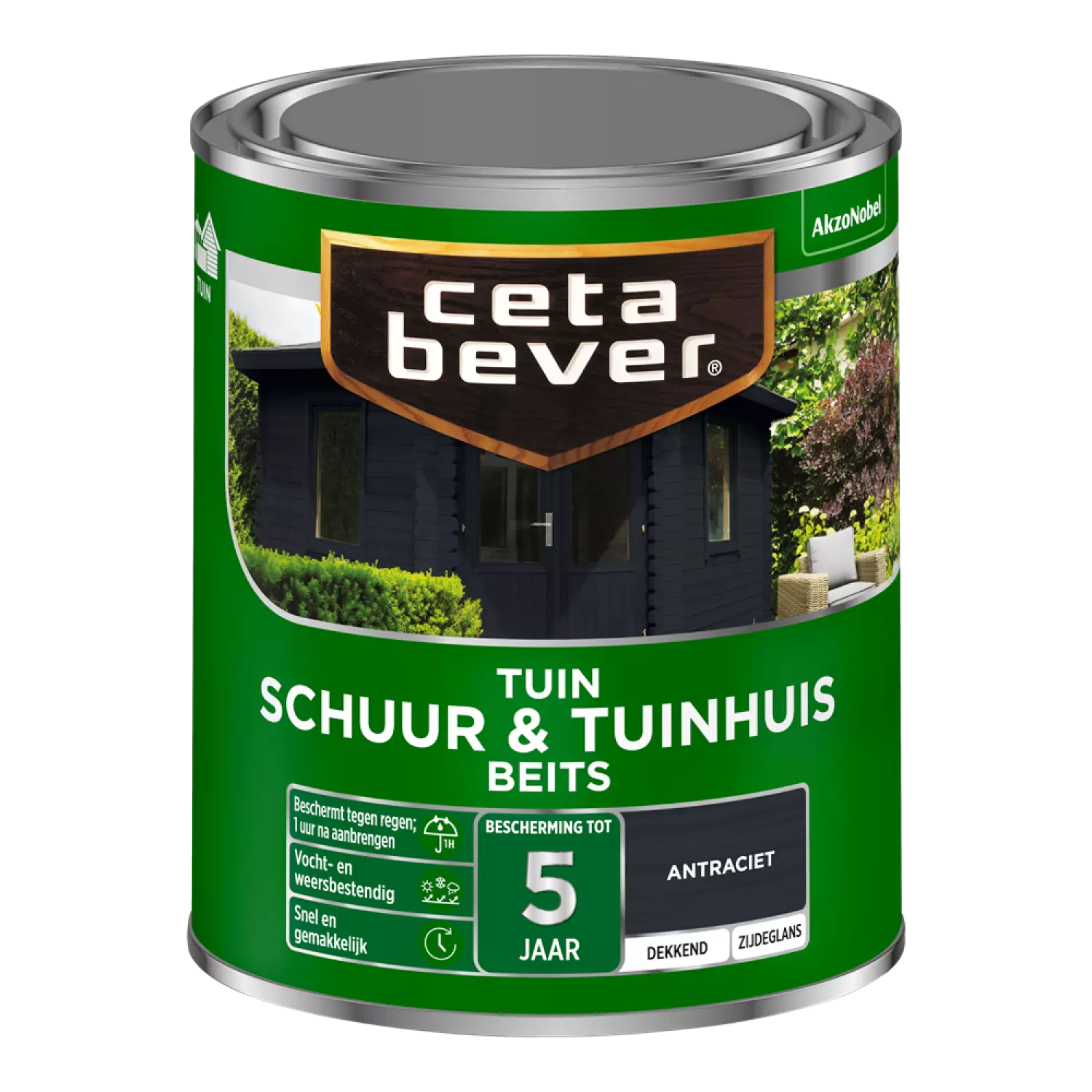 Cetabever Schuur & Tuinhuis Beits Dekkend - Antraciet - 750ml-image