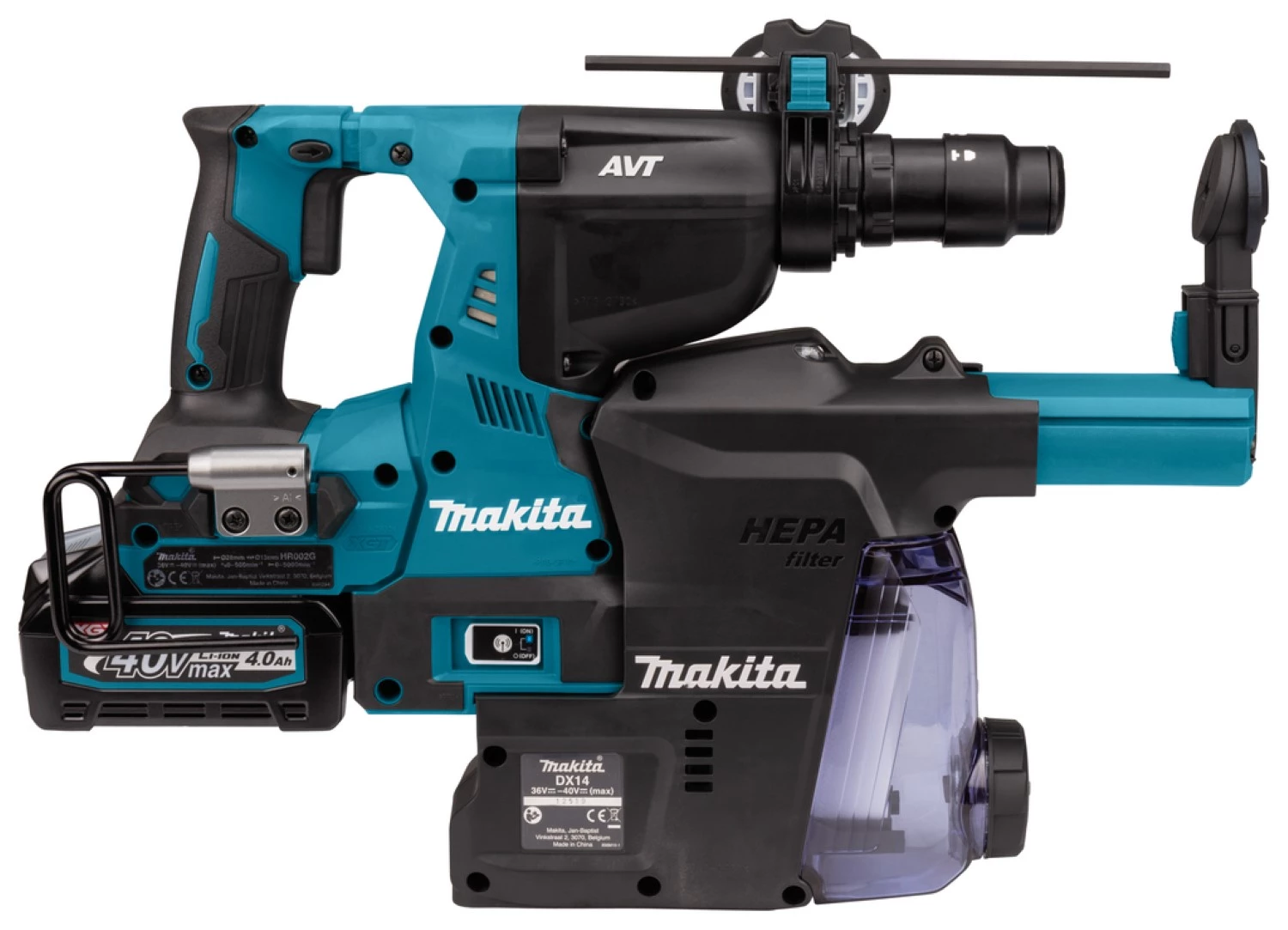 Makita HR002GM204 XGT 40V Max Li-Ion accu SDS-Plus combihamer set (2x 4,0Ah) incl. stofafzuigsysteem in Mbox - 2,9J - koolborstelloos-image