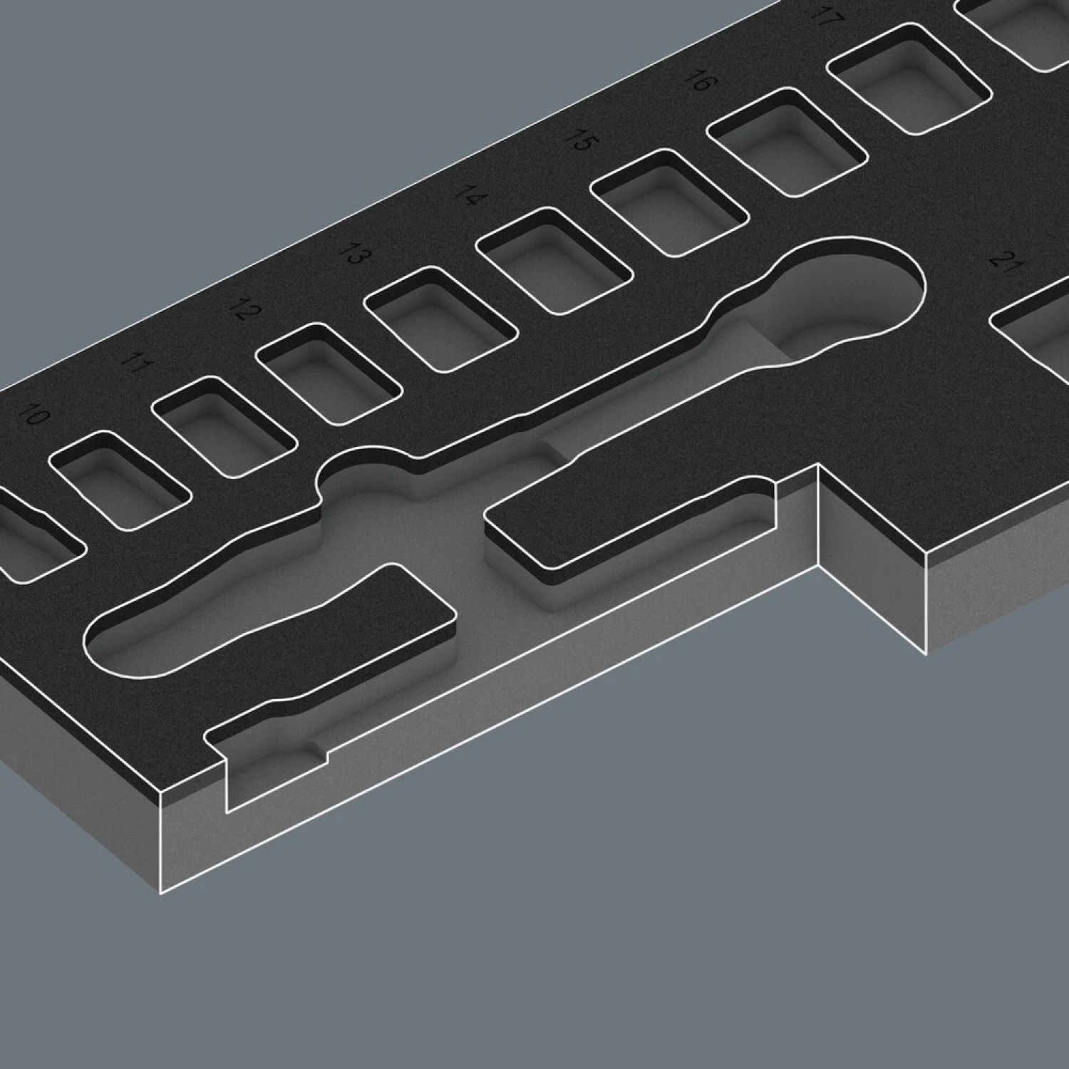Wera 05150114001 16-delige 9724 8010 B Zyklop Comfort Ratel- en doppenset in foam inlay - 3/8"-image