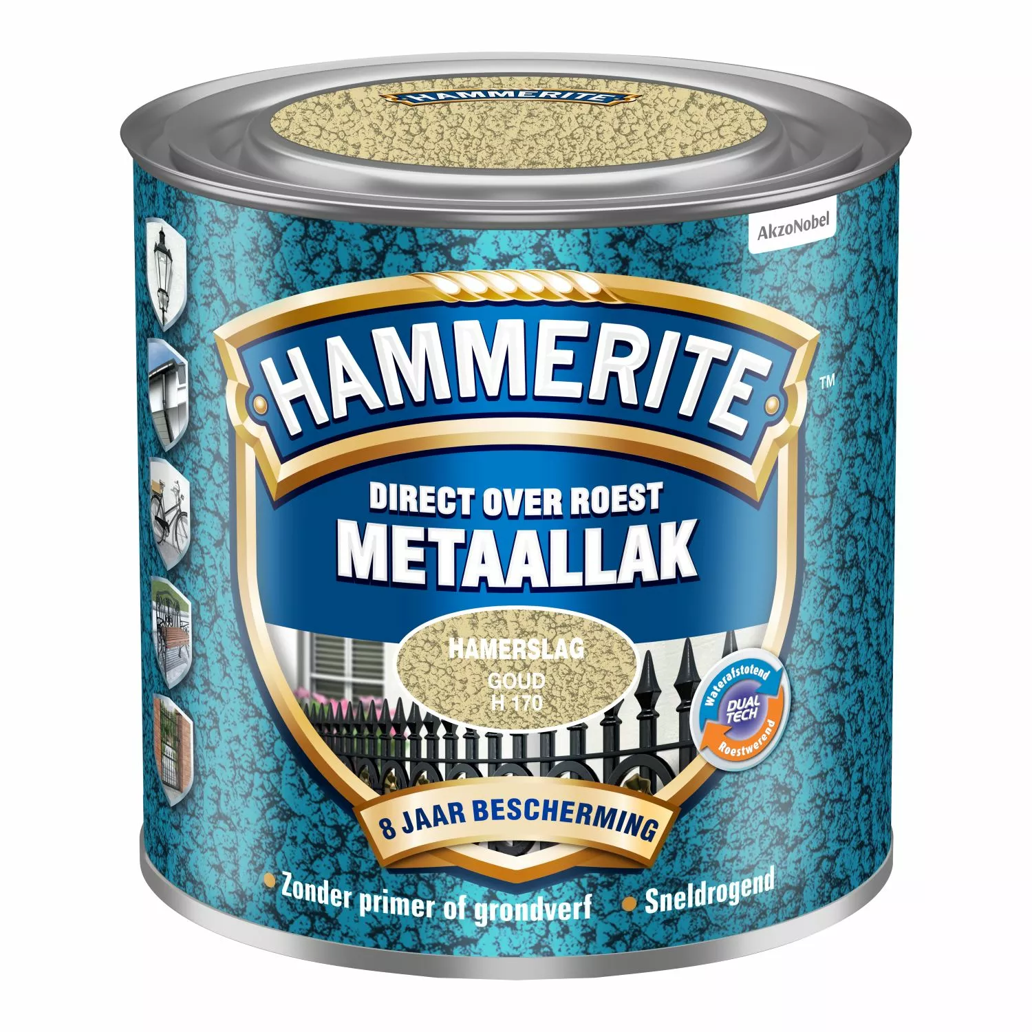 Hammerite Metaallak Hamerslag - Goud - 250ml-image