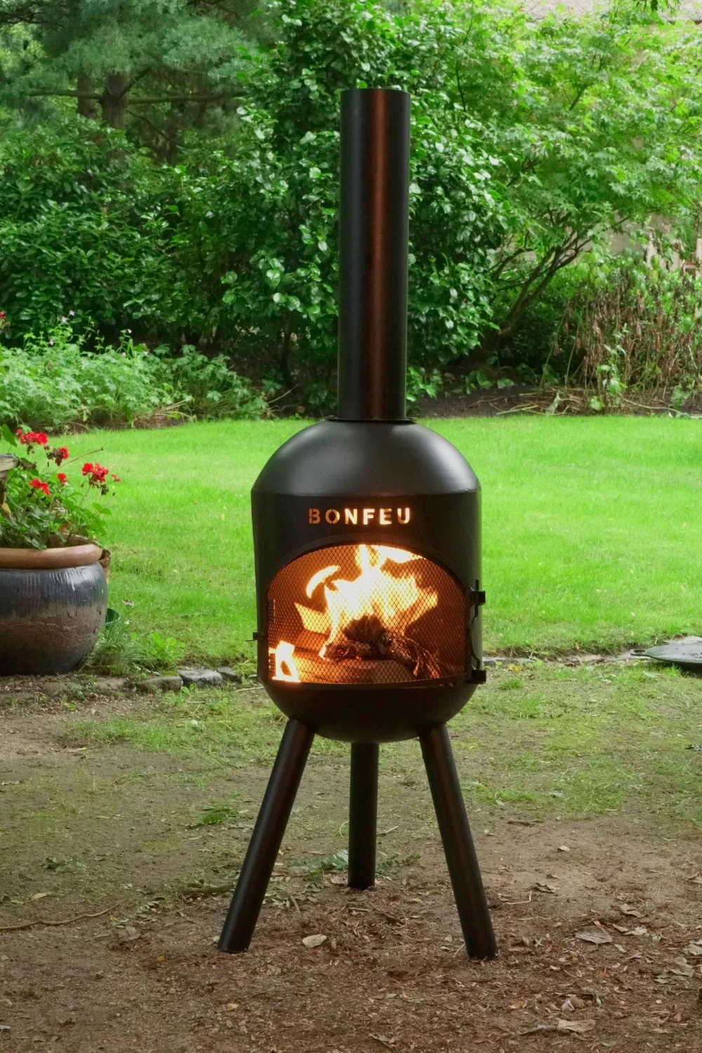 BonFeu 3401 BonSolo - Cheminée extérieure - noir - 126cm - 34cm-image