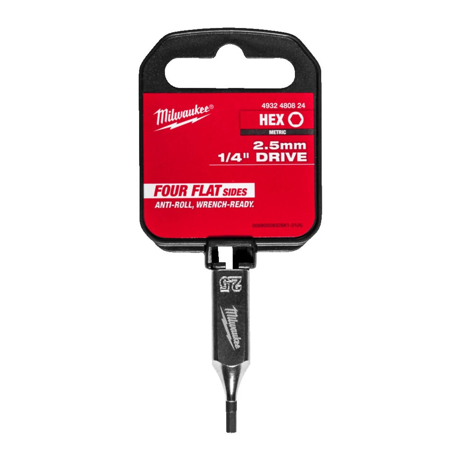 Milwaukee 4932480824 Douille à embout - 1/4 » FOUR FLAT™ - Hex 2.5mm-image