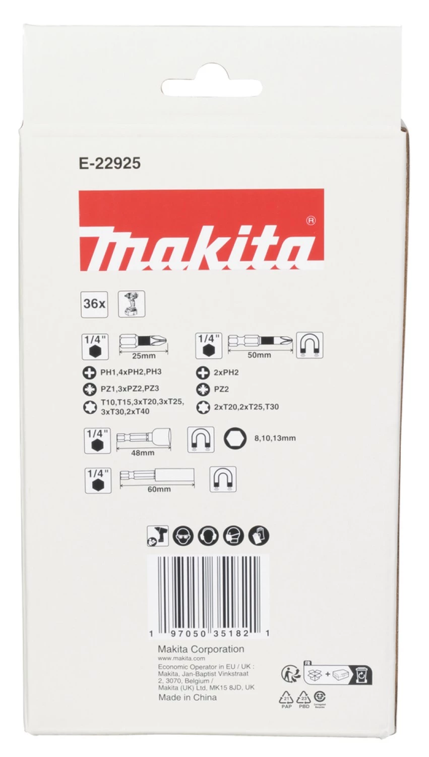 Makita E-22925 36-delige Schroefbitset-image