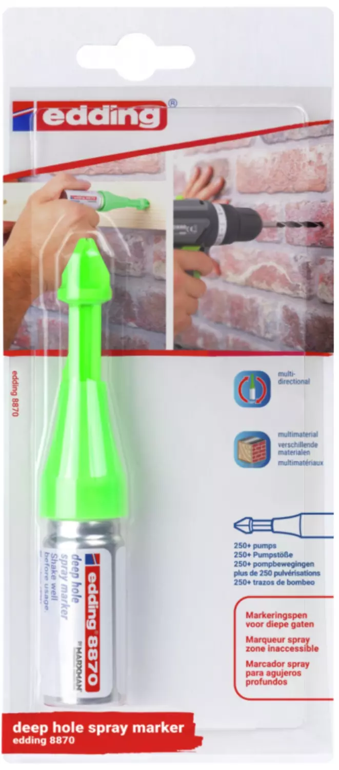 Edding ED061010 Spray de marquage trou profond - E-8870 blister vert - 1 pièce-image