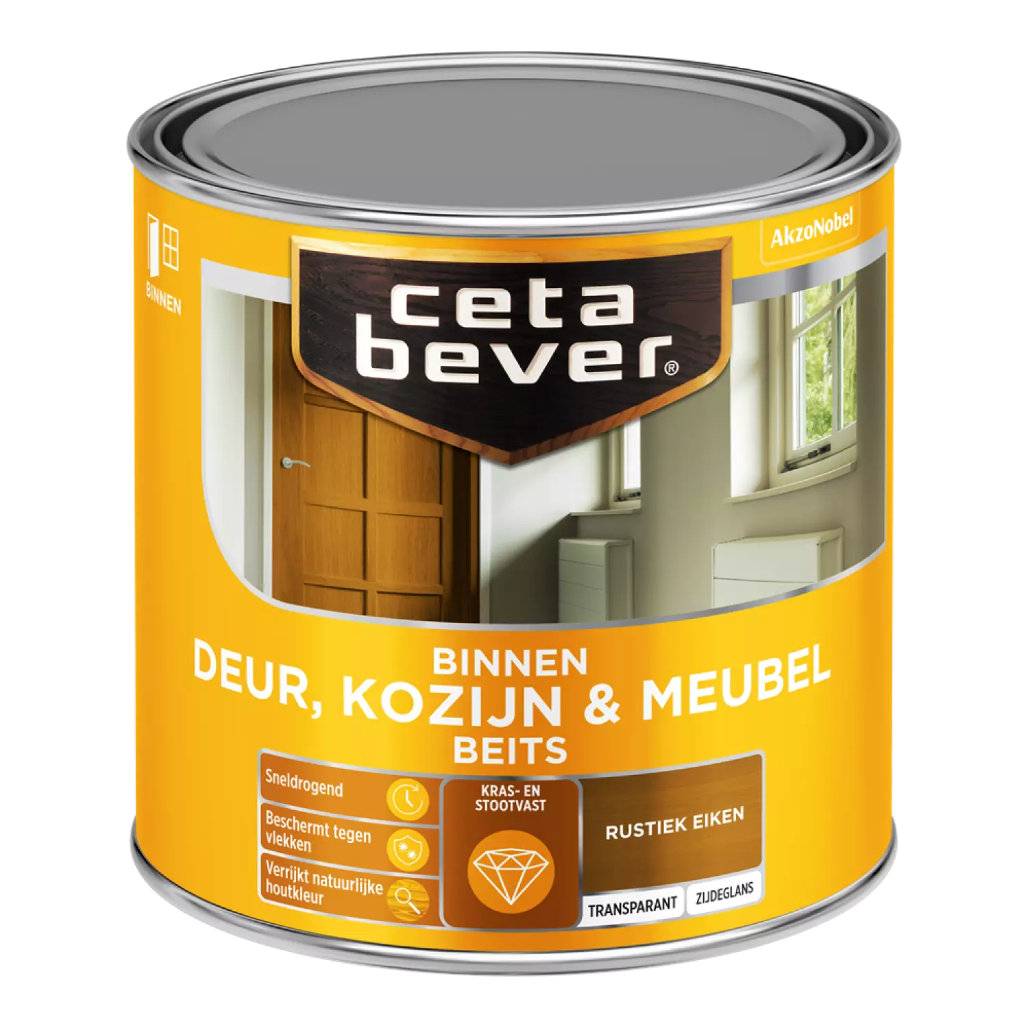 Cetabever Binnenbeits Deuren & Kozijnen Transparant Zijdeglans - Rustiek Eiken - 250ml-image