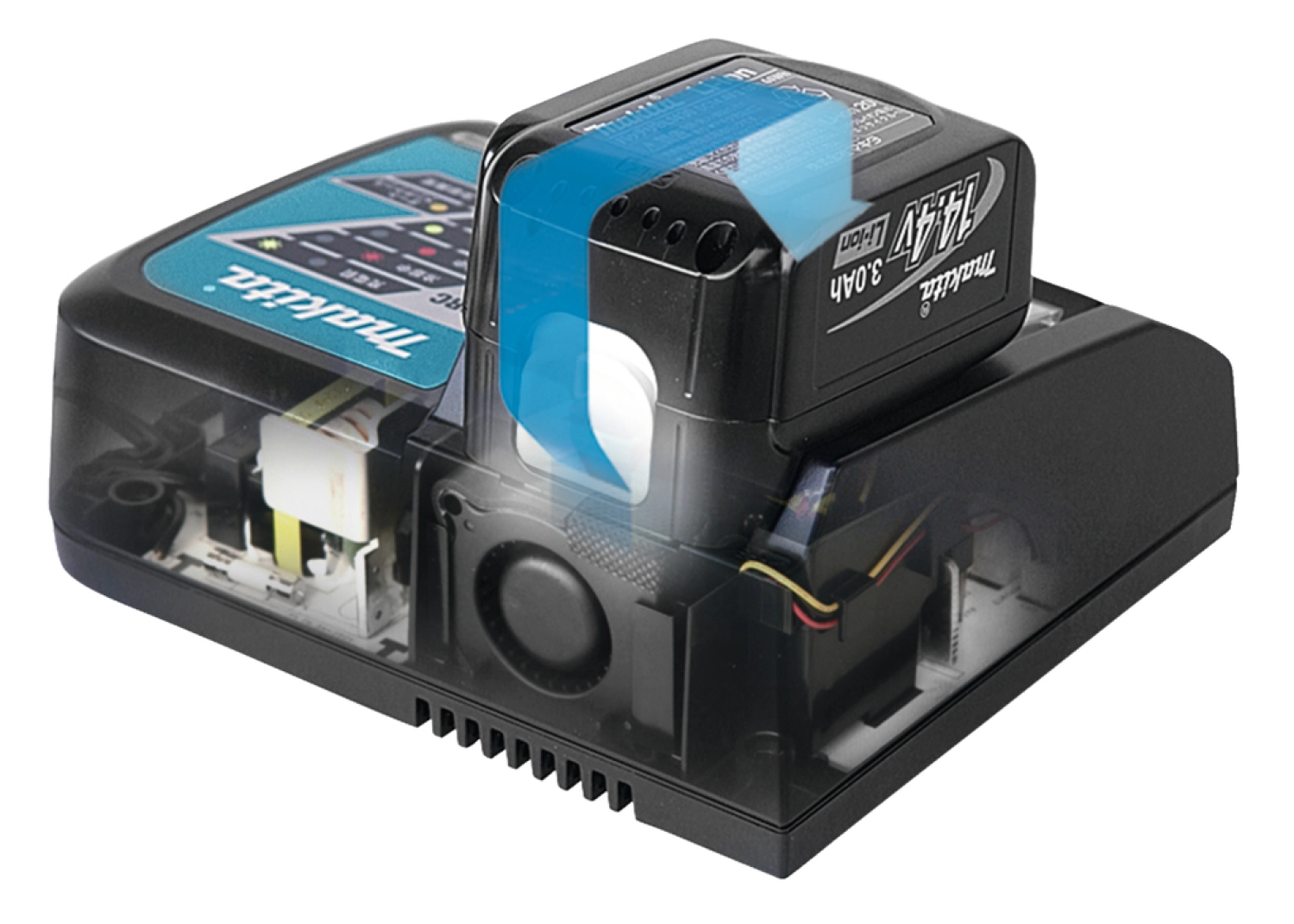 Makita DC18RC - Chargeur rapide Li-ion 7,2V - 18V - Avec système de refroidissement-image