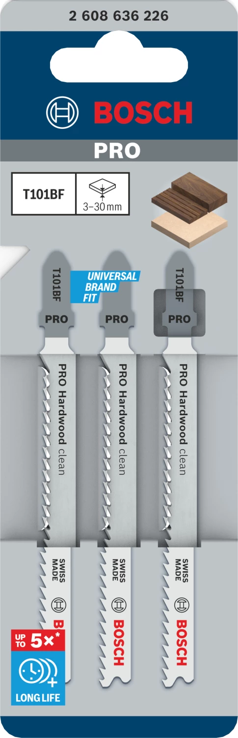 Bosch 2608636226 / T 101 BF BiM Decoupeerzaagblad Clean - Hard hout (3st)-image