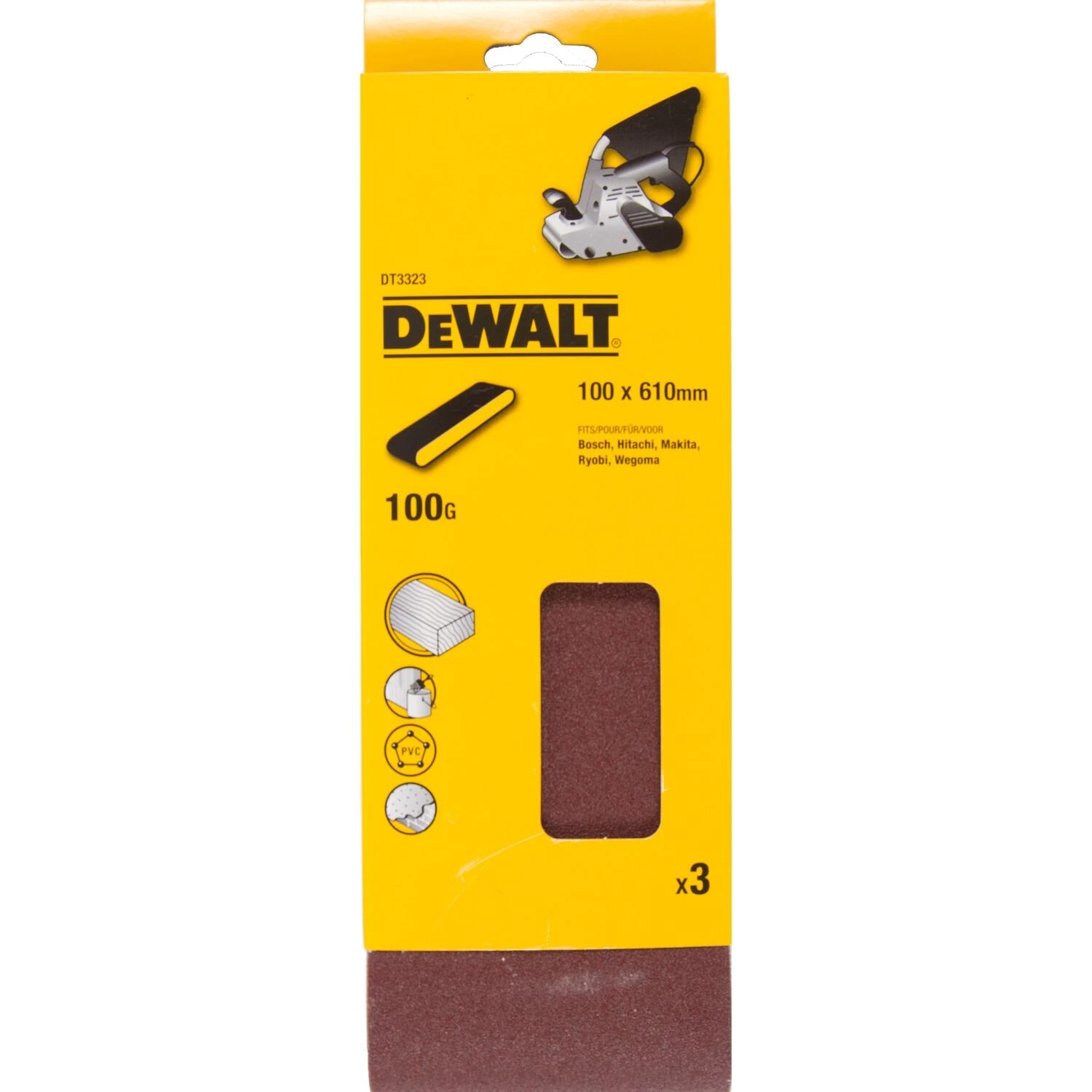 DeWALT DT3323 Schuurband - K100 - 100x610mm - 3st