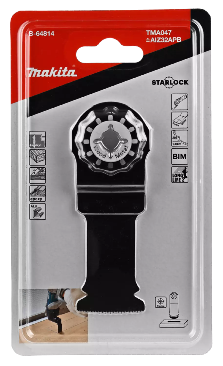 Makita B -64814 Lame plongeante BIM Bois et Métal TMA047 - 32 mm-image