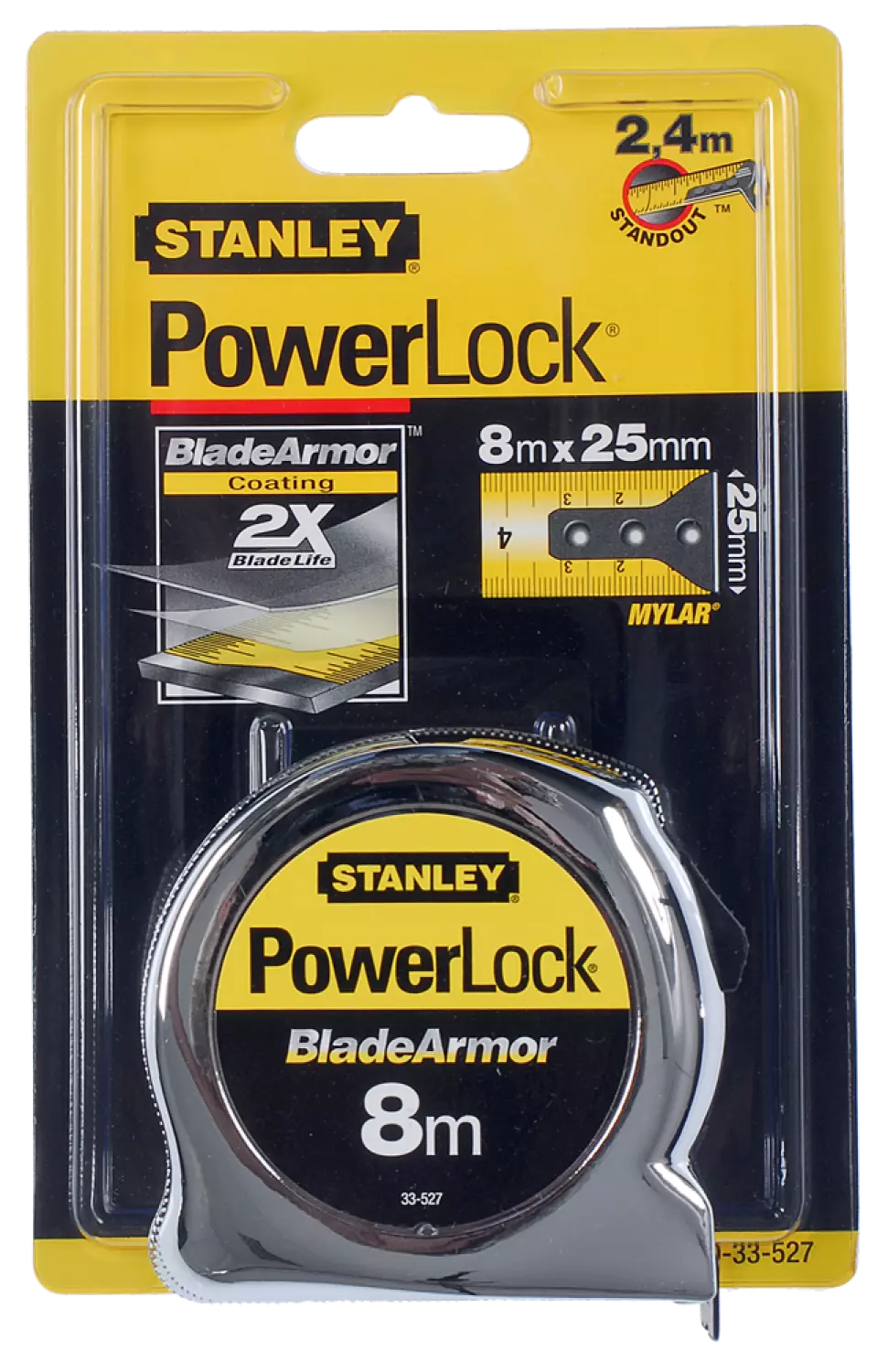 Stanley 0-33-527 - Mètre Ruban Powerlock Blade Armor 8m - 25mm-image