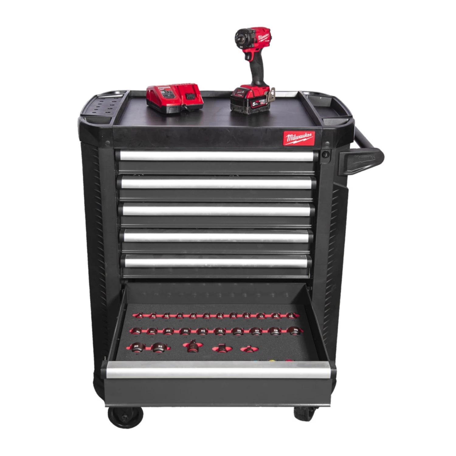Milwaukee 4932500743 TOOLGUARD™ Stalen Gereedschapswagen gevuld - 246-delig - 7 laden - 30" / 78 cm-image
