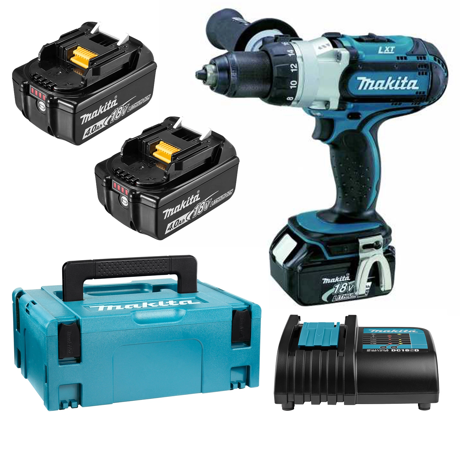 Perceuse visseuse sans-fil Makita DDF451RMJ - 18V Li-ion - 2 batteries 4,0 ah - MAKPAC - 80 Nm-image