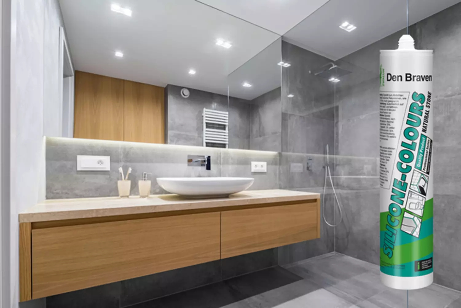 Zwaluw Den Braven 12012317 - Silicone + Natural Stone Siliconenkit - Lichtgrijs - 310ml-image