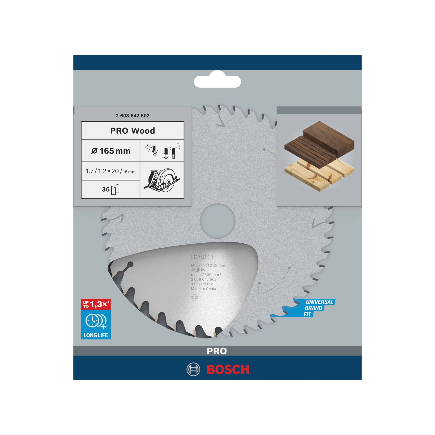 Bosch 2608642602 - Lame de Scie Circulaire Optiline Wood, 165 x 20/16 x 1,7 mm, 36D-image