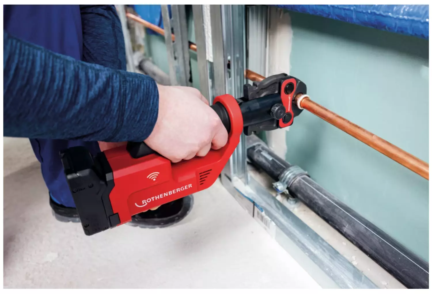 Rothenberger ROMAX COMPACT III 18V Li-Ion accu perstangset (1x 2.0Ah accu) - CAS - incl. TH16-20-26 in koffer-image