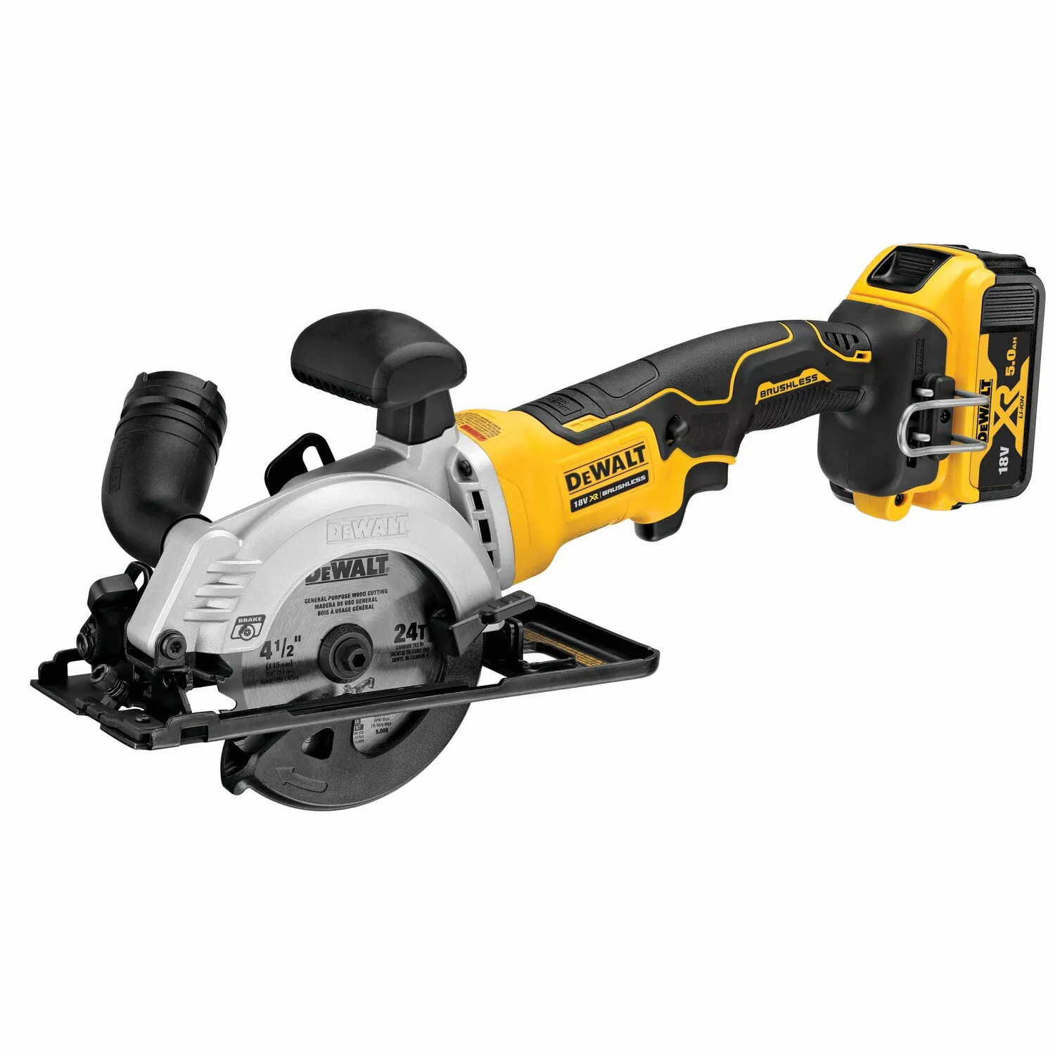 DeWALT DCS571P2-QW 18V Li-ion XR accu cirkelzaag set (2x 5.0Ah) in TSTAK - 115mm - koolborstelloos-image