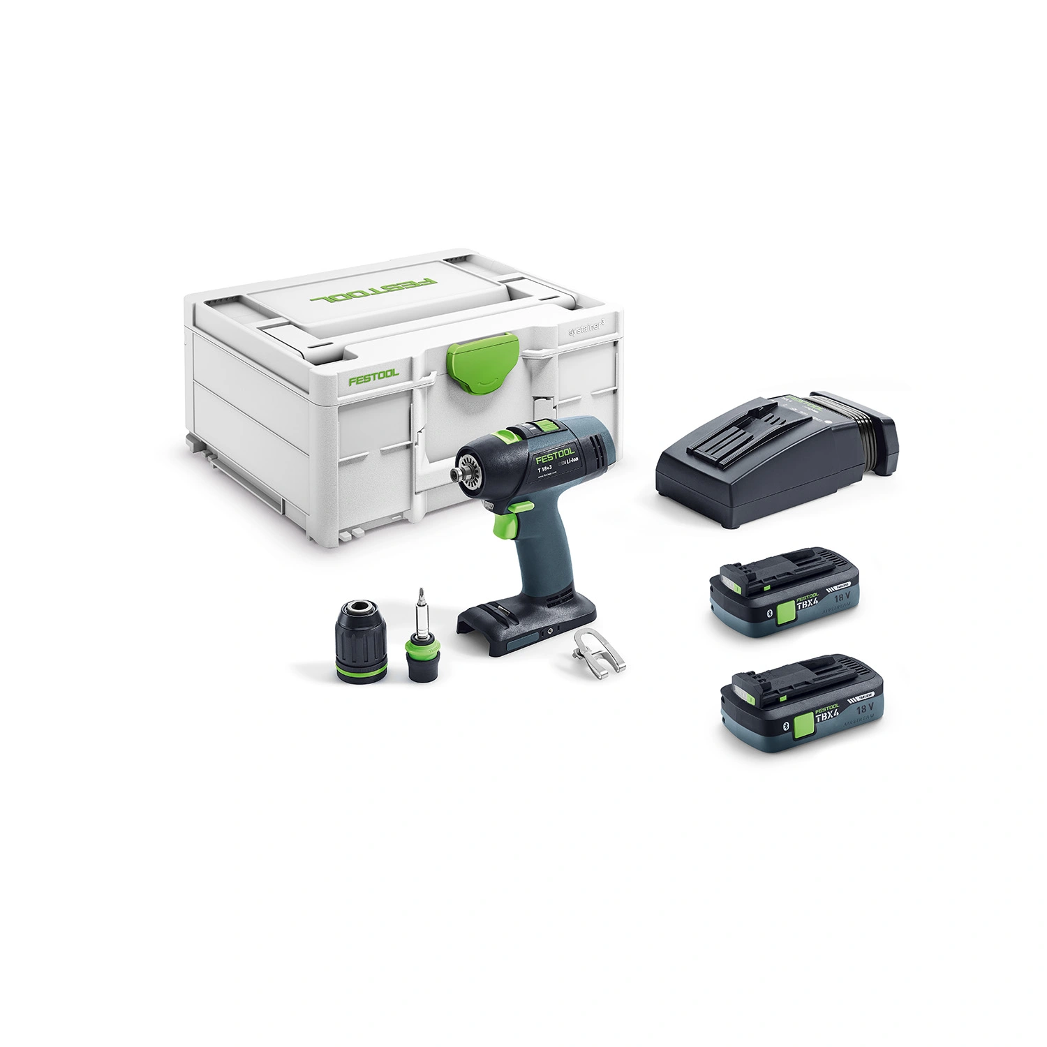 Festool 579370 T 18+3 TBX 4,0 I-Plus 18V Li-ion accu schroefboormachine set (2 x 4,0Ah) in systainer