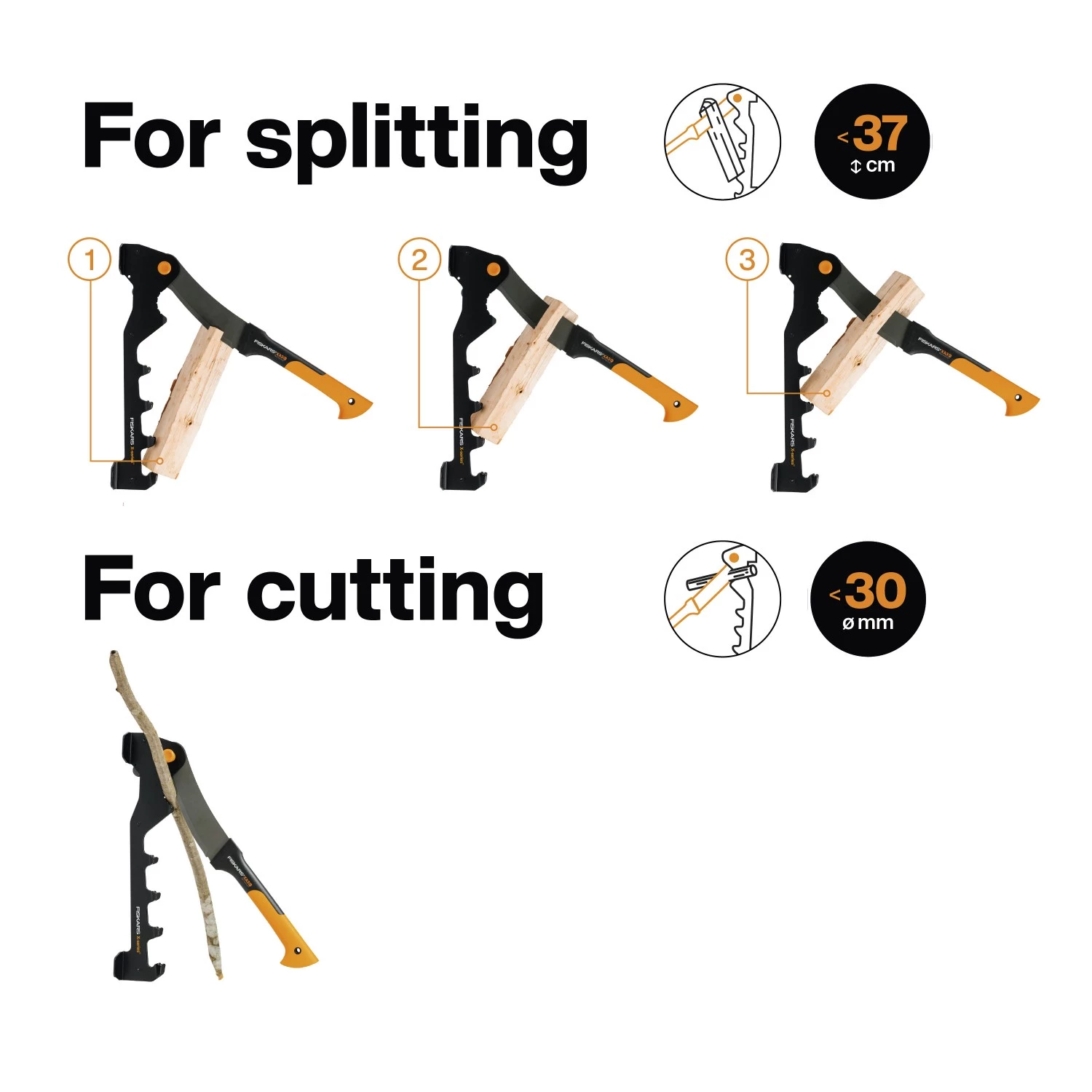 Fiskars 1079159 X-serie Wandklover voor aanmaakhout set - 560mm-image