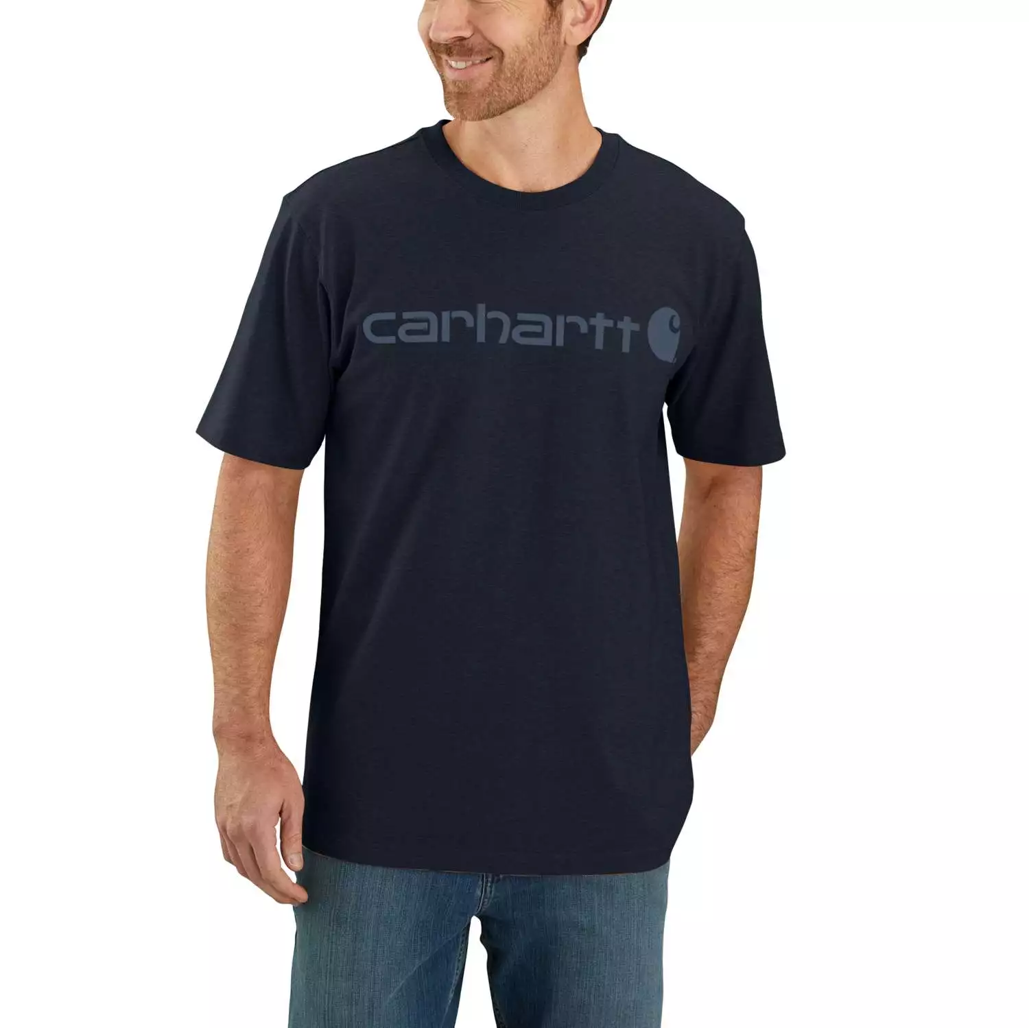 Carhartt M Dearborn Relaxed Logo T-Shirt - blauw - M-image