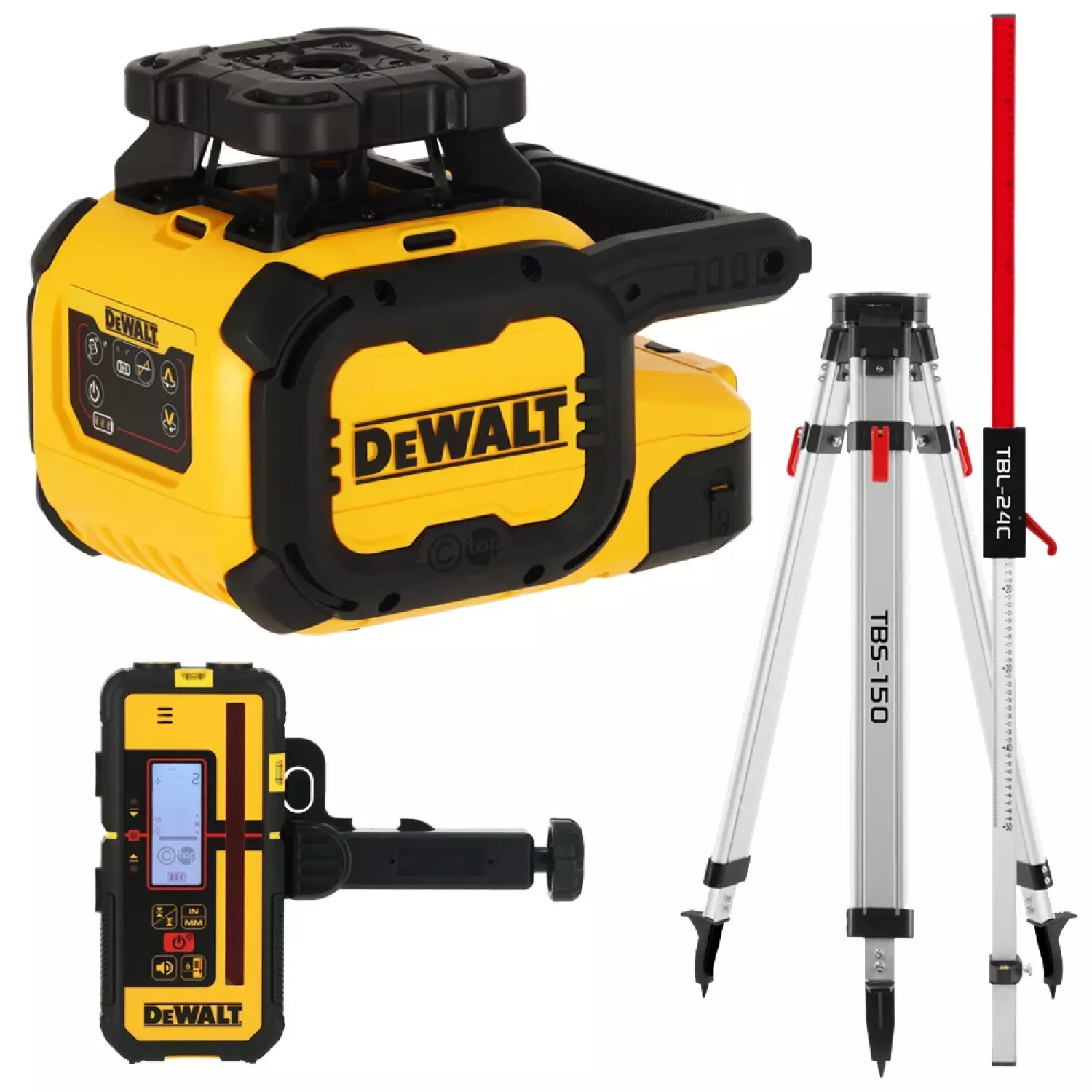 DeWALT DCLE15211R-QW​ Roterende Laser set incl. statief, ontvanger en meetlat in koffer - rood - 30m - IP66-image