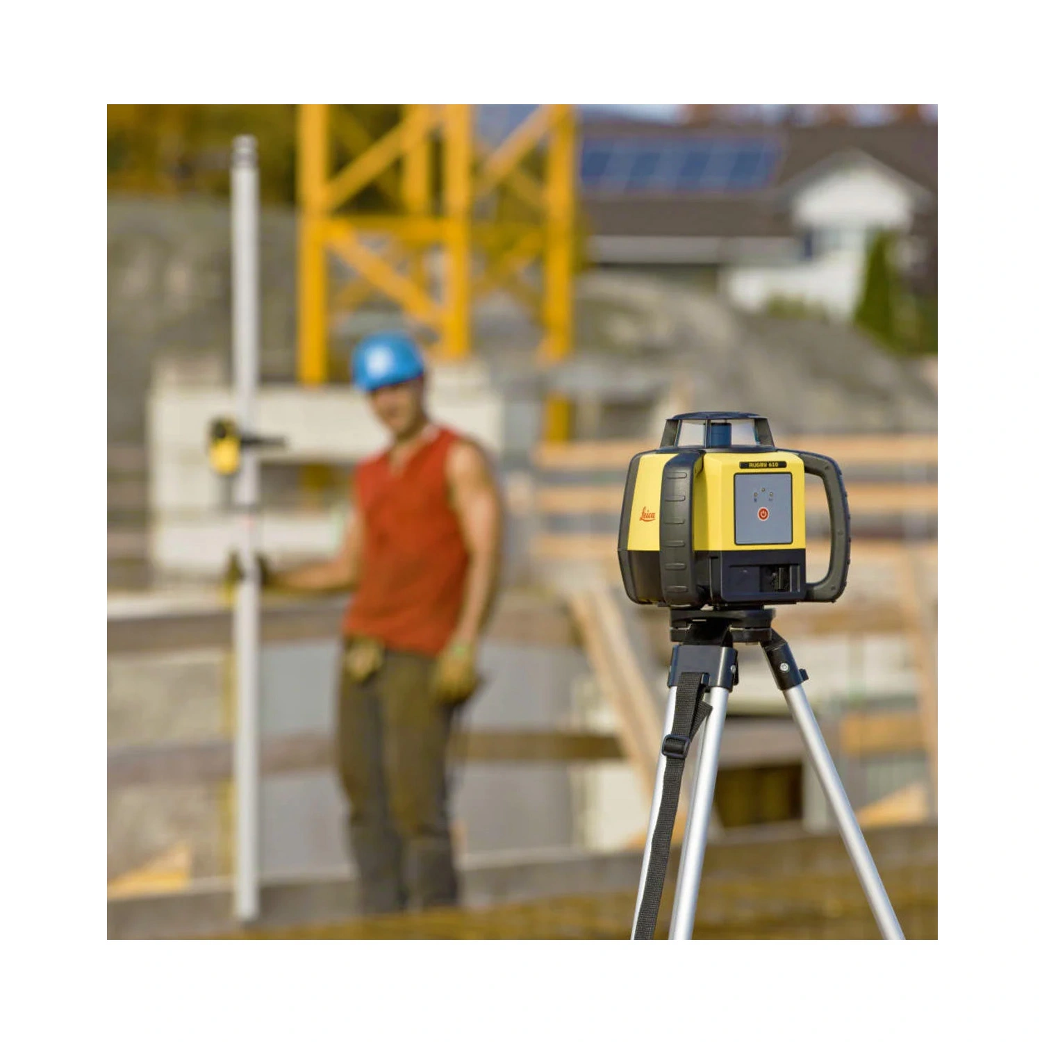 Leica Rugby 610 Roterende Laser incl. Ontvanger in Koffer - Rood - 800m - IP67