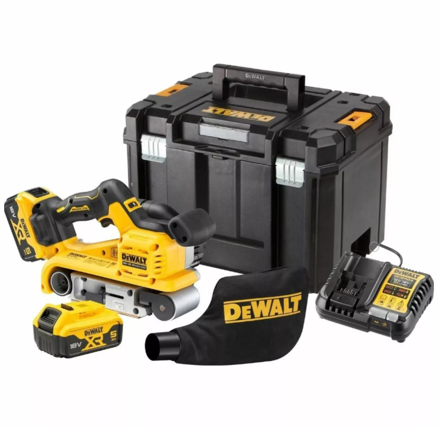 DeWALT DCW220P2-QW 18V XR Brushless Bandschuurmachine set 5Ah in TSTAK Koffer-image