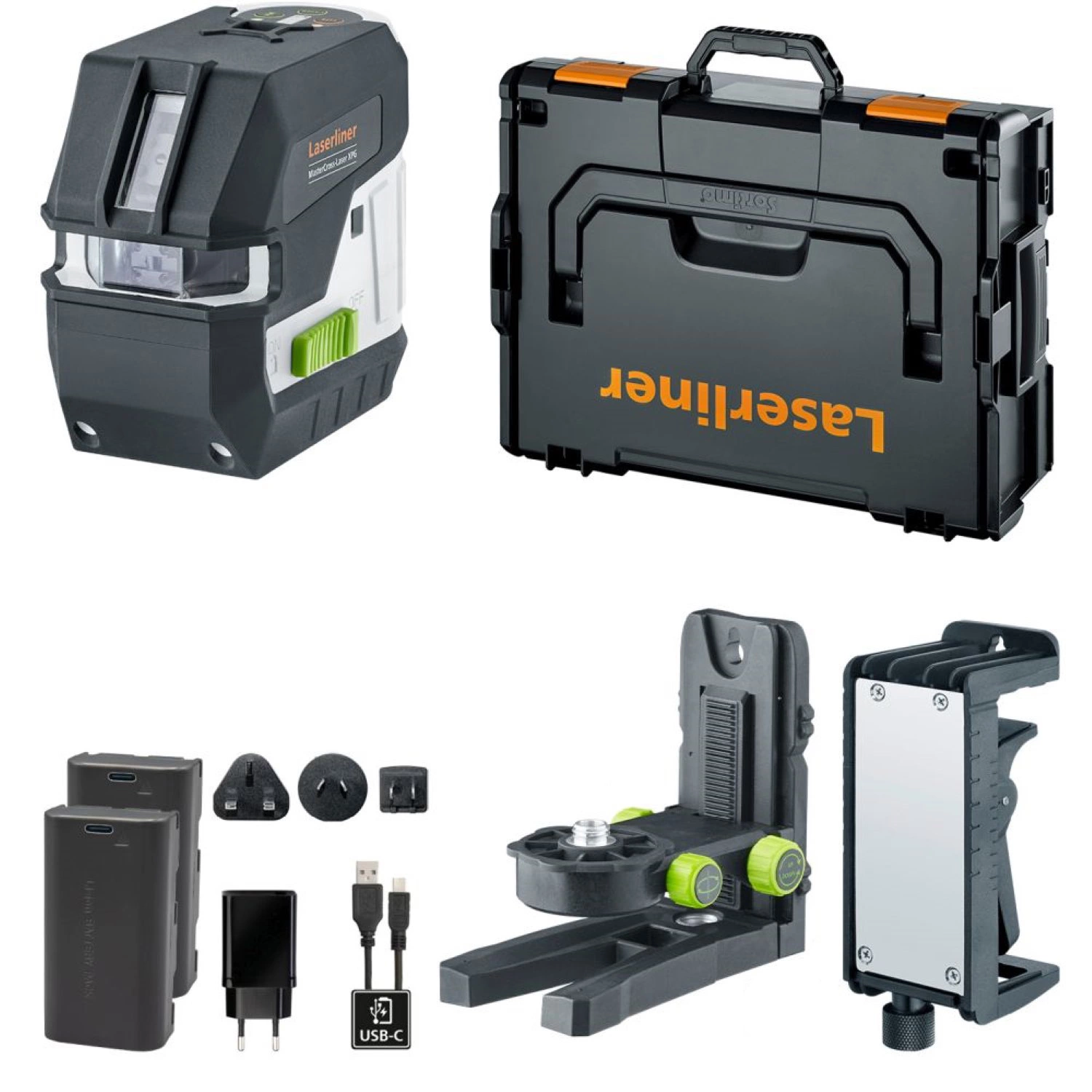 Laserliner MasterCross XPG Pro Kruislijnlaser in L-Boxx - 4 lijnen - groen - 55m - IP64-image
