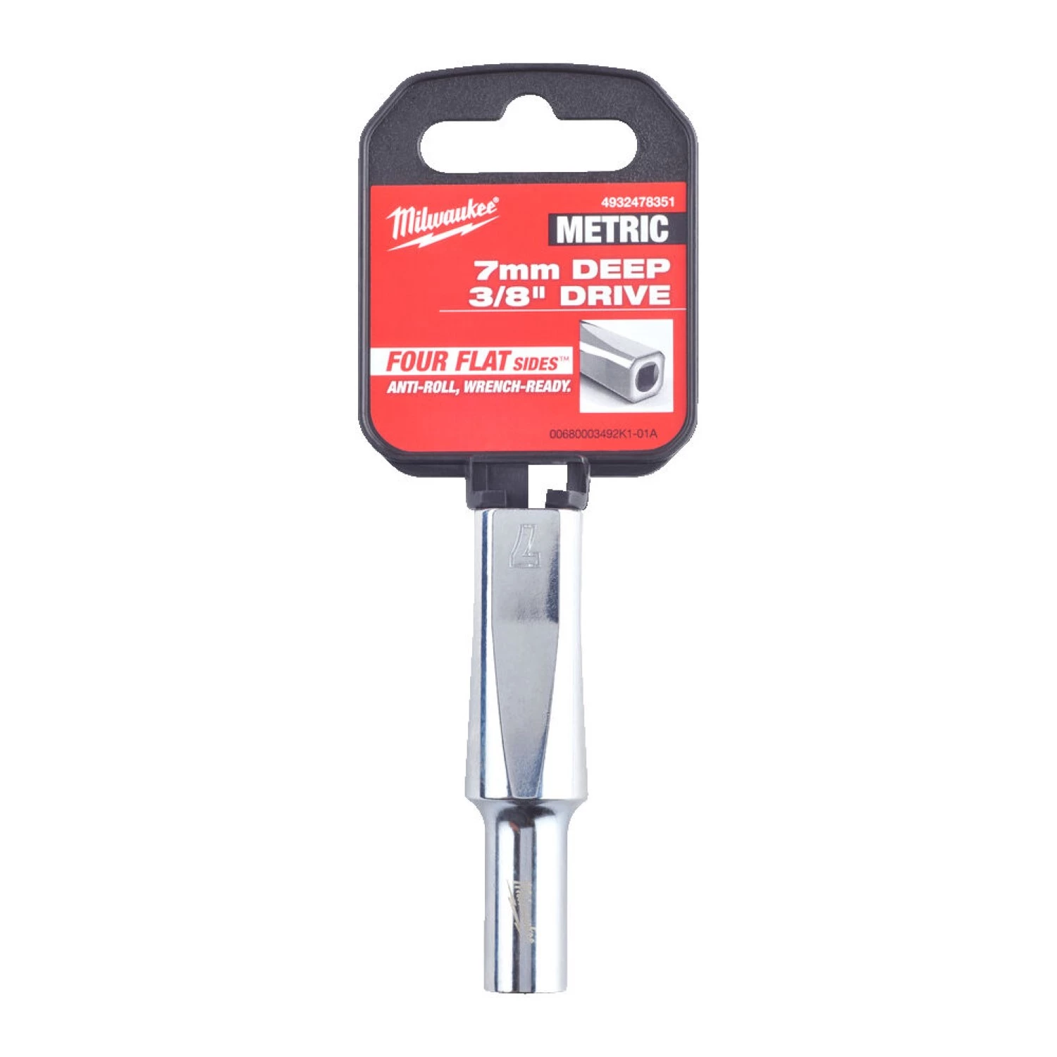 Milwaukee 4932478351 Dop - 3/8" FOUR FLAT™ lang - 7mm-image