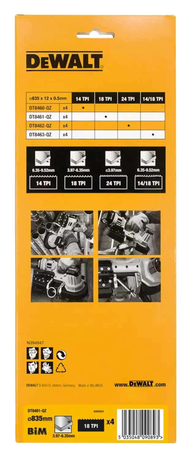 DeWALT DT8461 Bandzaagblad voor DCS371 - 835 x 12 x 18TPI (4st)-image